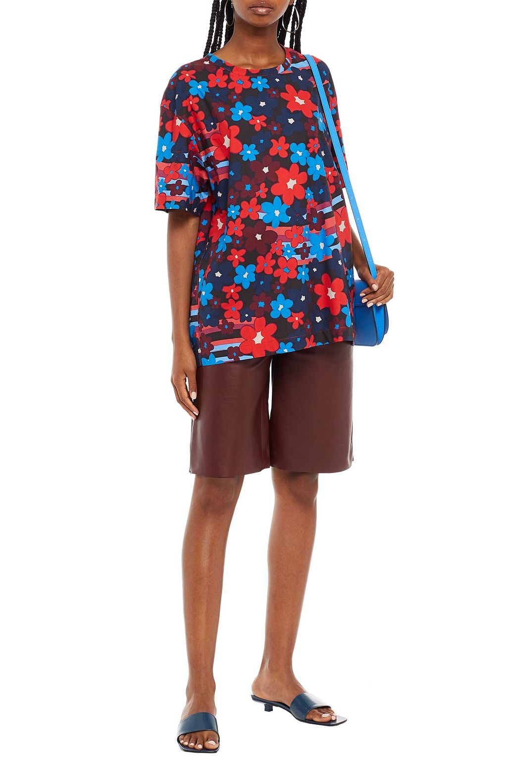 MARNI Floral-print cotton-poplin top