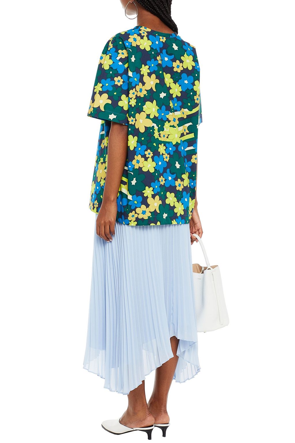 MARNI Floral-print cotton-poplin top