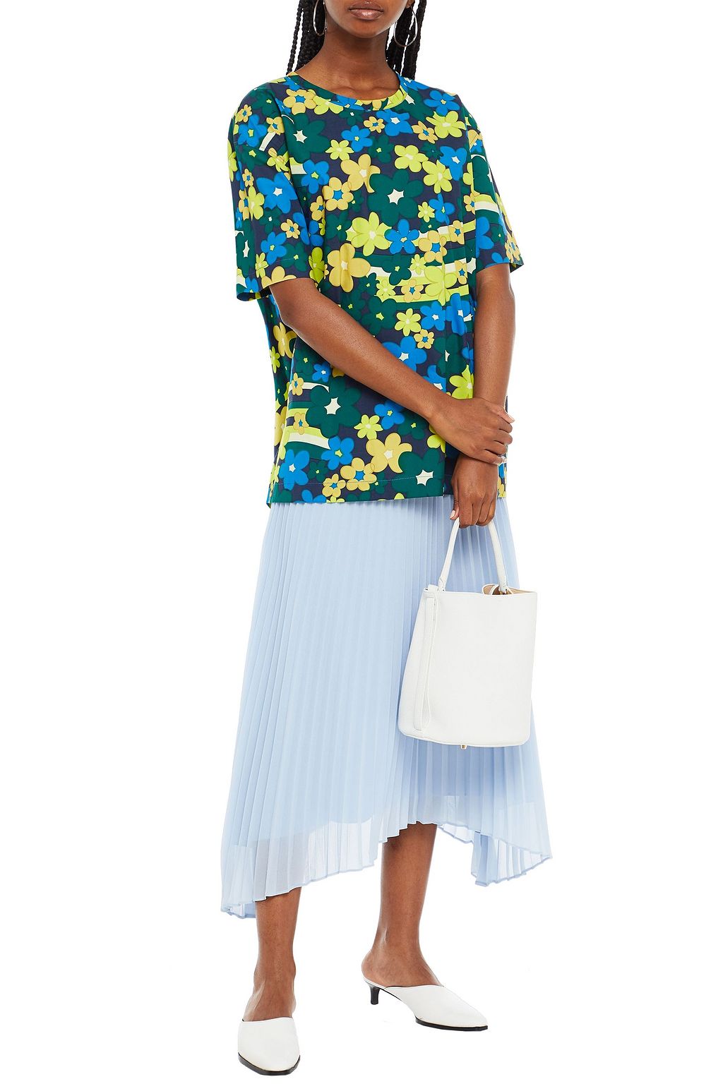MARNI Floral-print cotton-poplin top