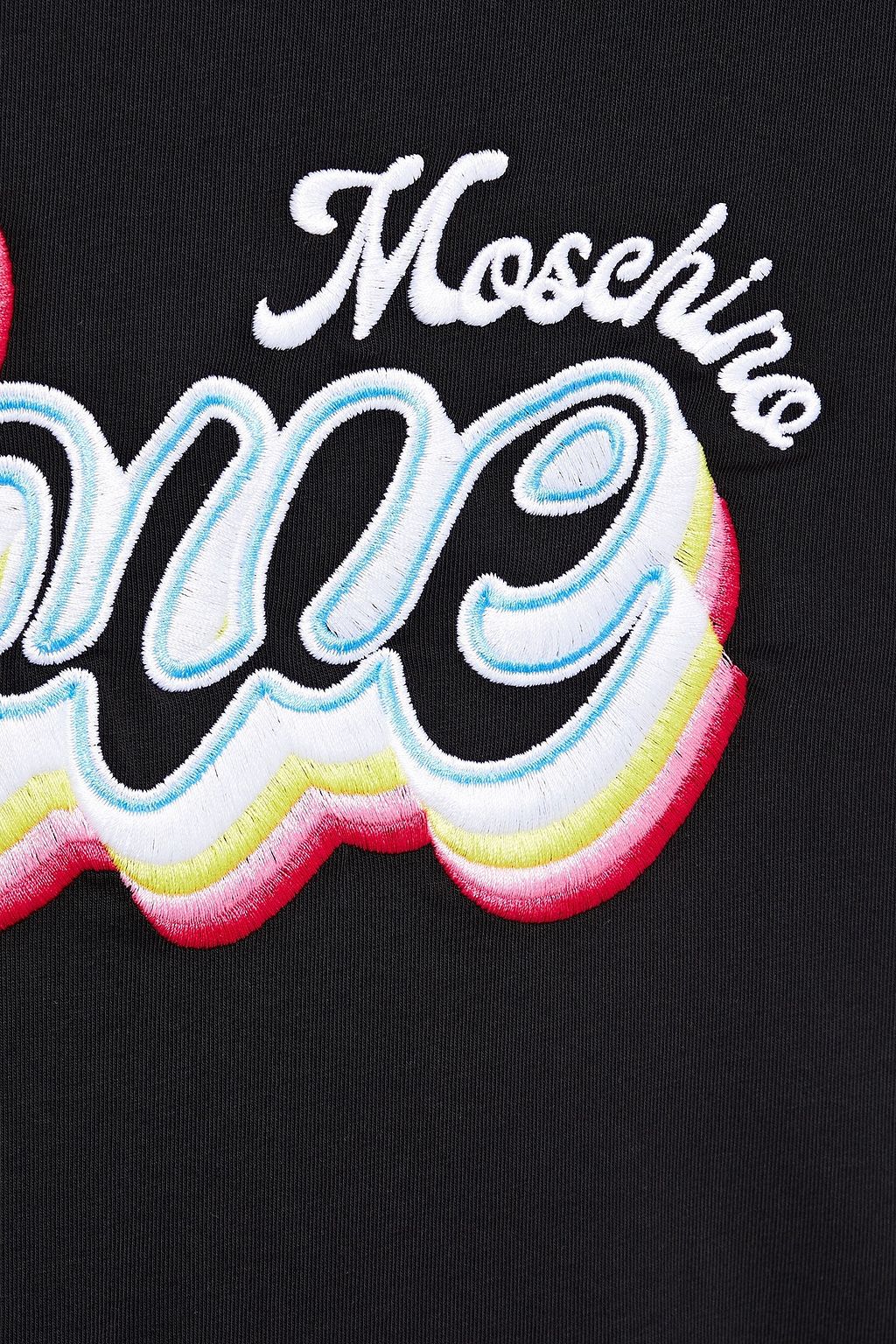 LOVE MOSCHINO Embroidered stretch-cotton jersey T-shirt