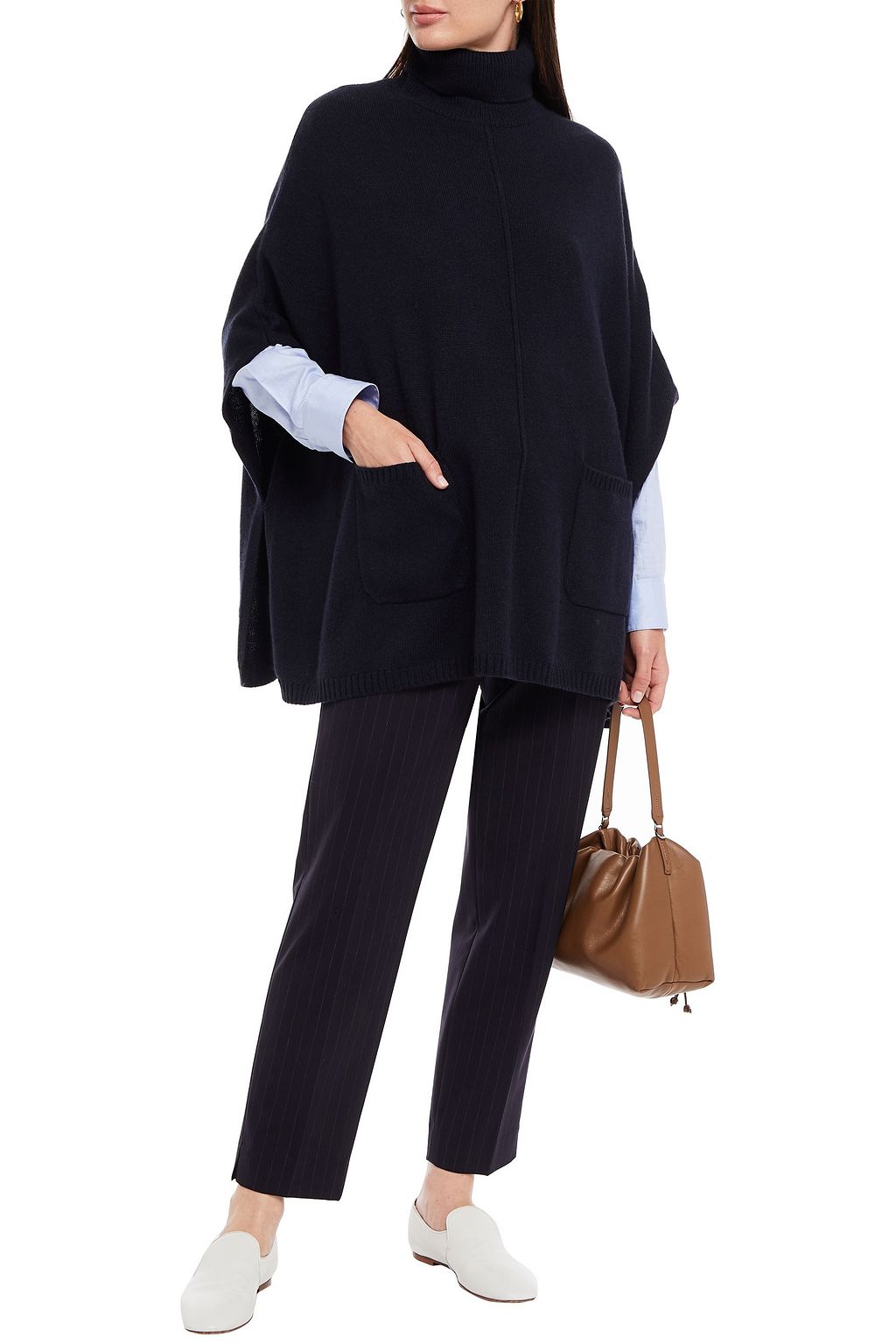 N.PEAL Melierter Poncho aus Kaschmir