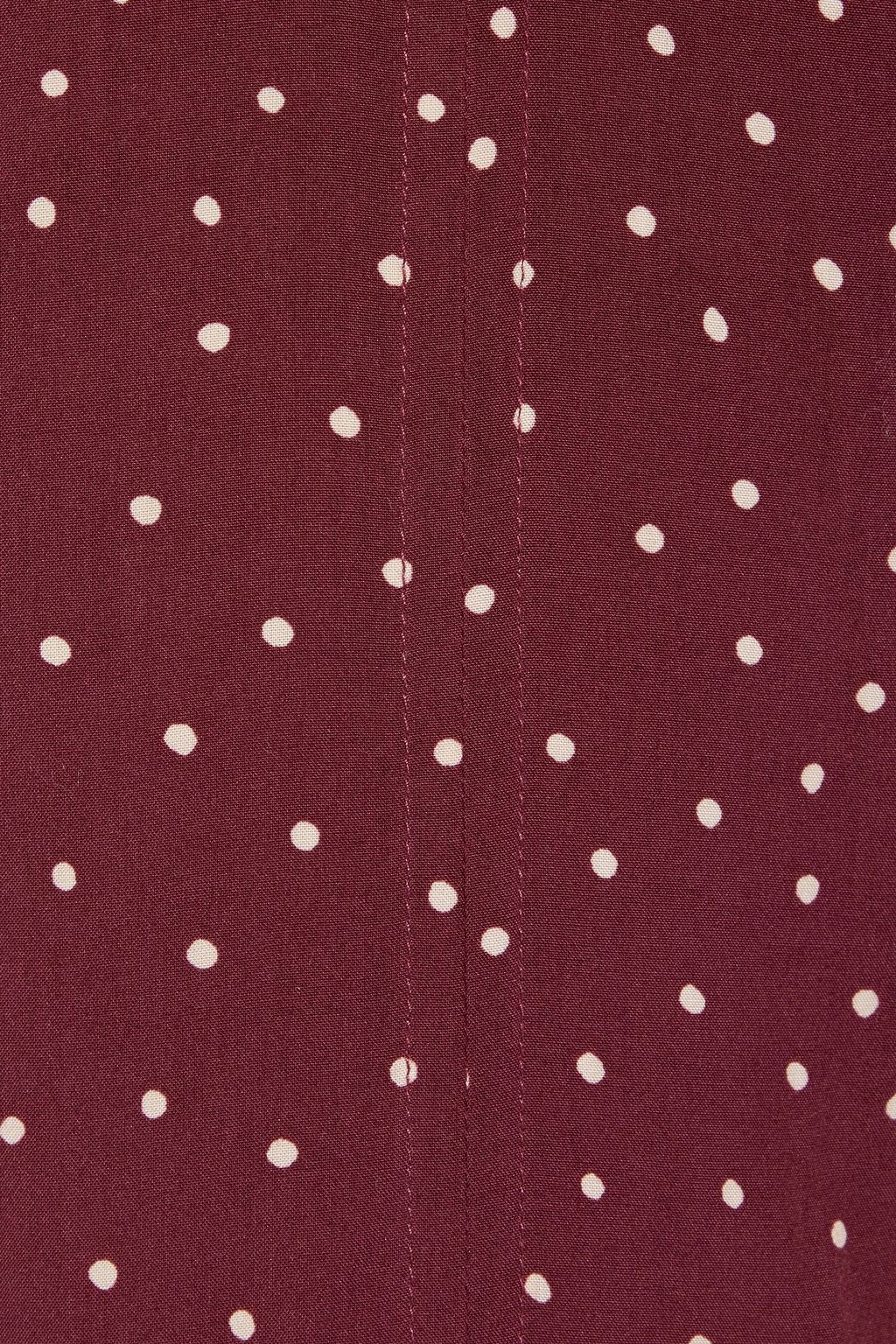 VIX PAULA HERMANNY Lola Nora split-front knotted polka-dot voile jumpsuit