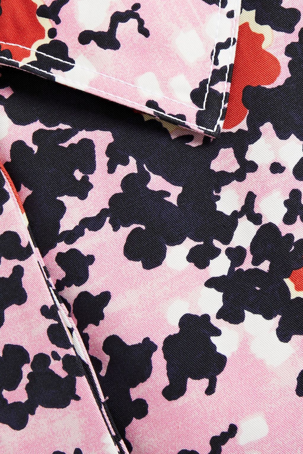 MARNI Printed cotton and linen-blend gabardine hooded jacket