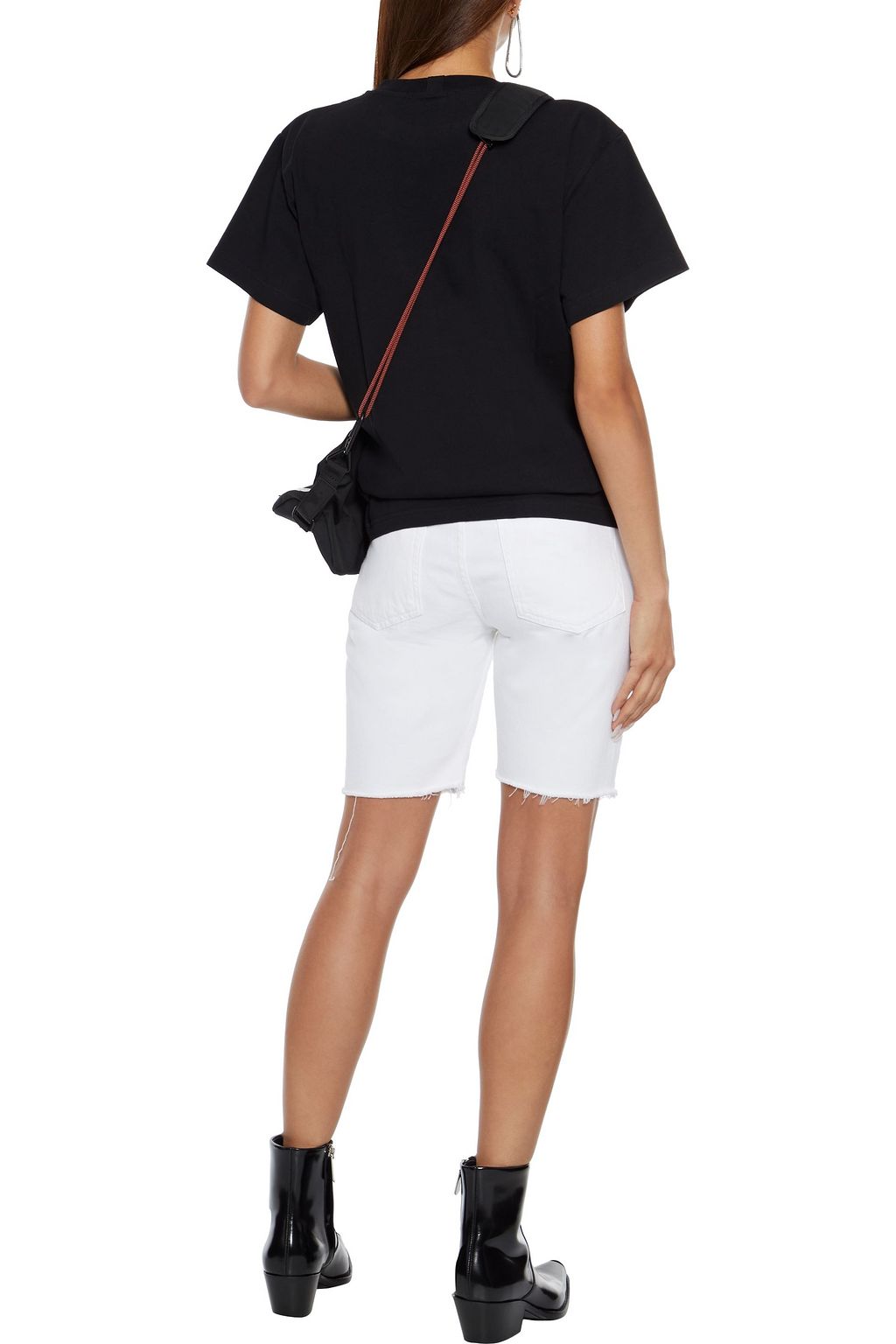 HELMUT LANG Oversized embroidered cotton-jersey T-shirt