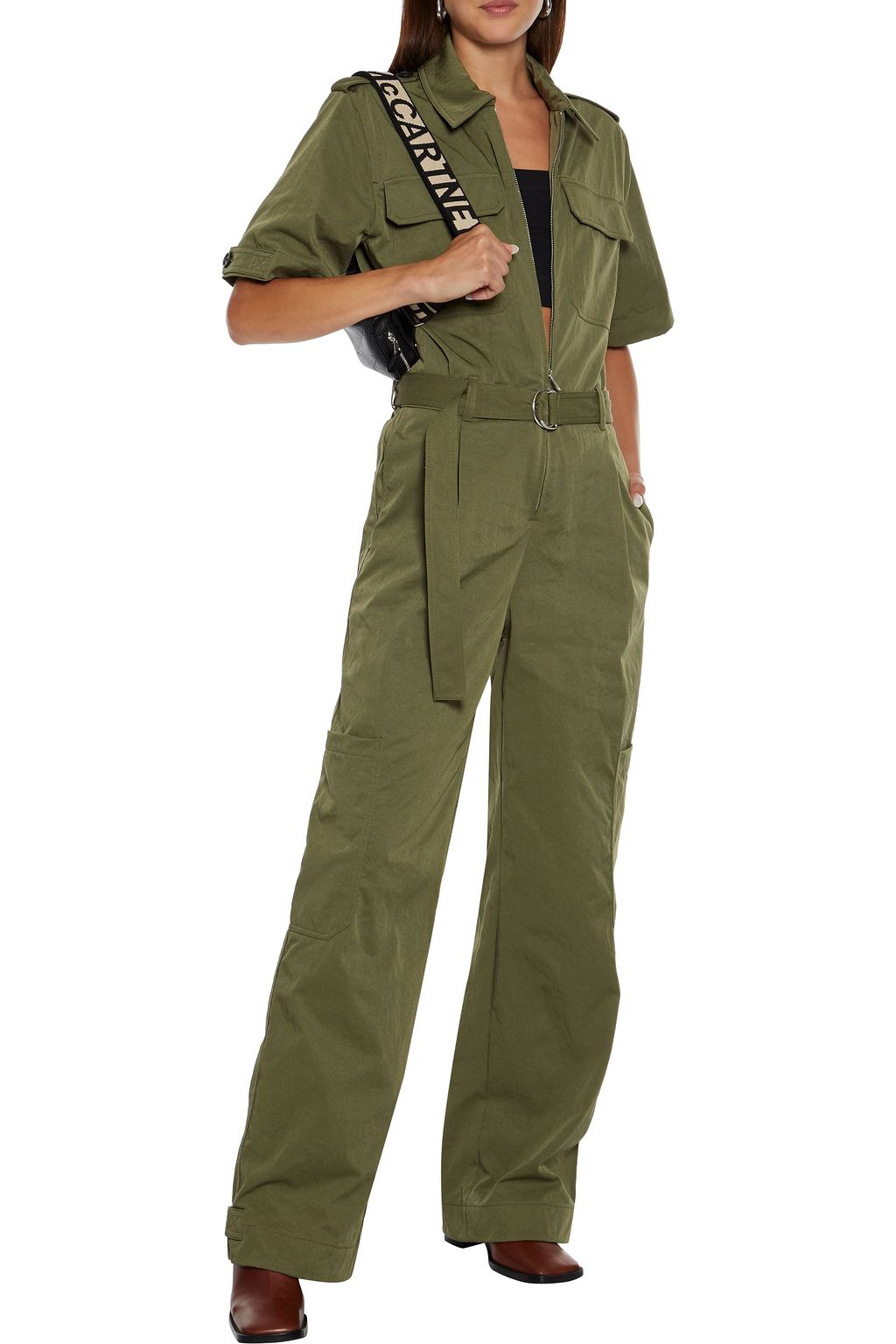 HELMUT LANG Utility belted twill jumpsuit