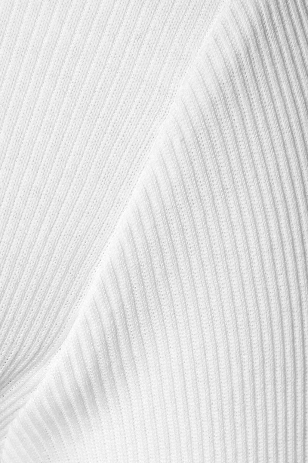 HELMUT LANG Cutout ribbed cotton-jersey top