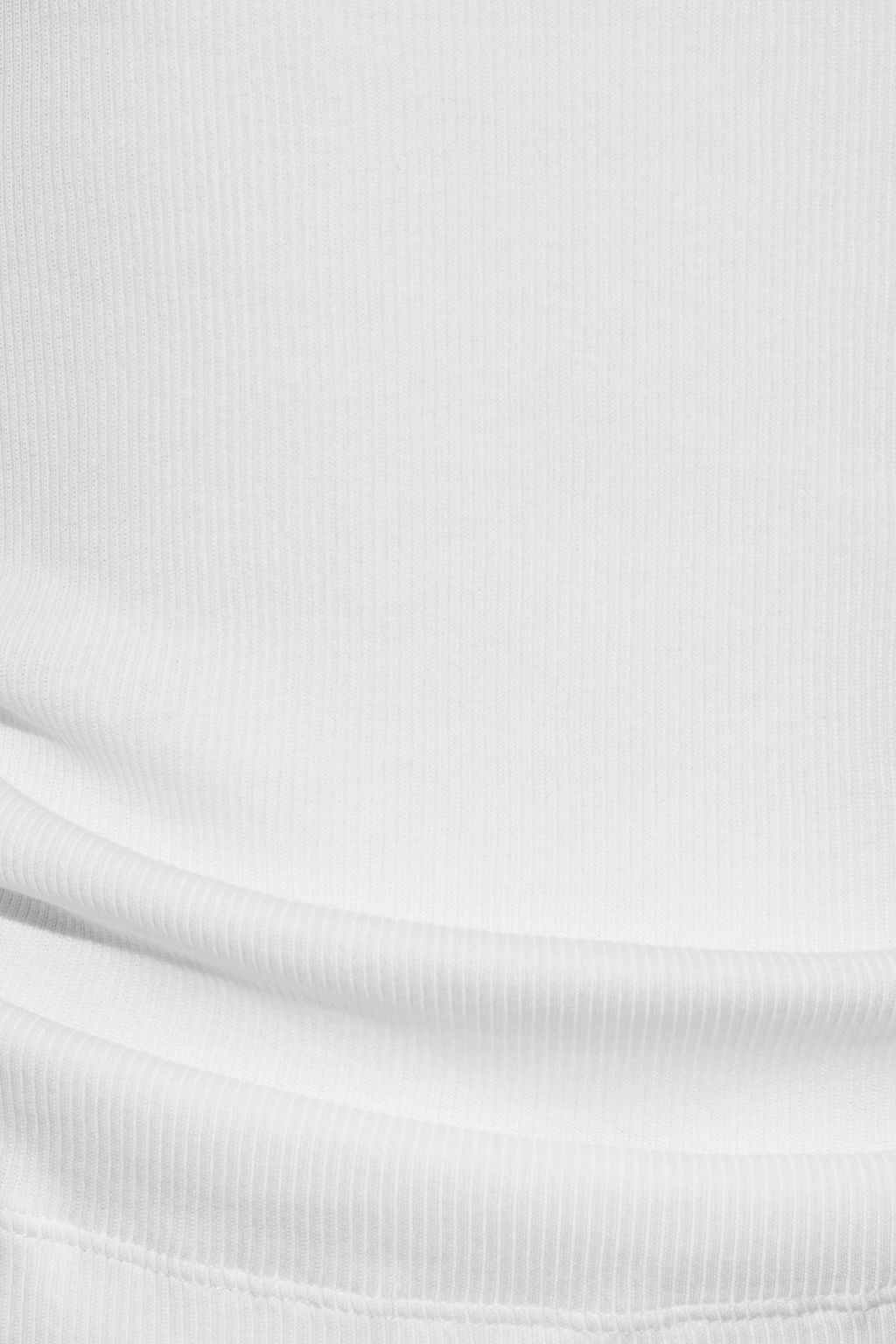 HELMUT LANG Cutout ruched ribbed cotton-jersey T-shirt