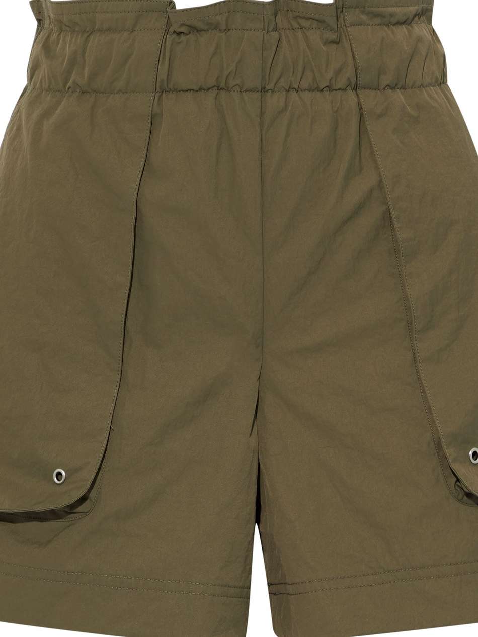 gathered twill shorts