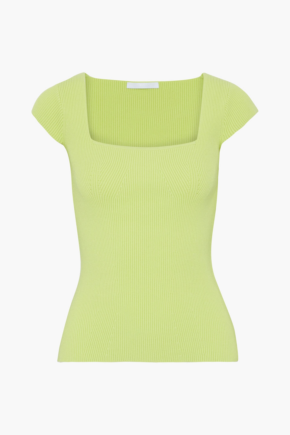 helmut lang - neon ribbed-knit top - yellow - s