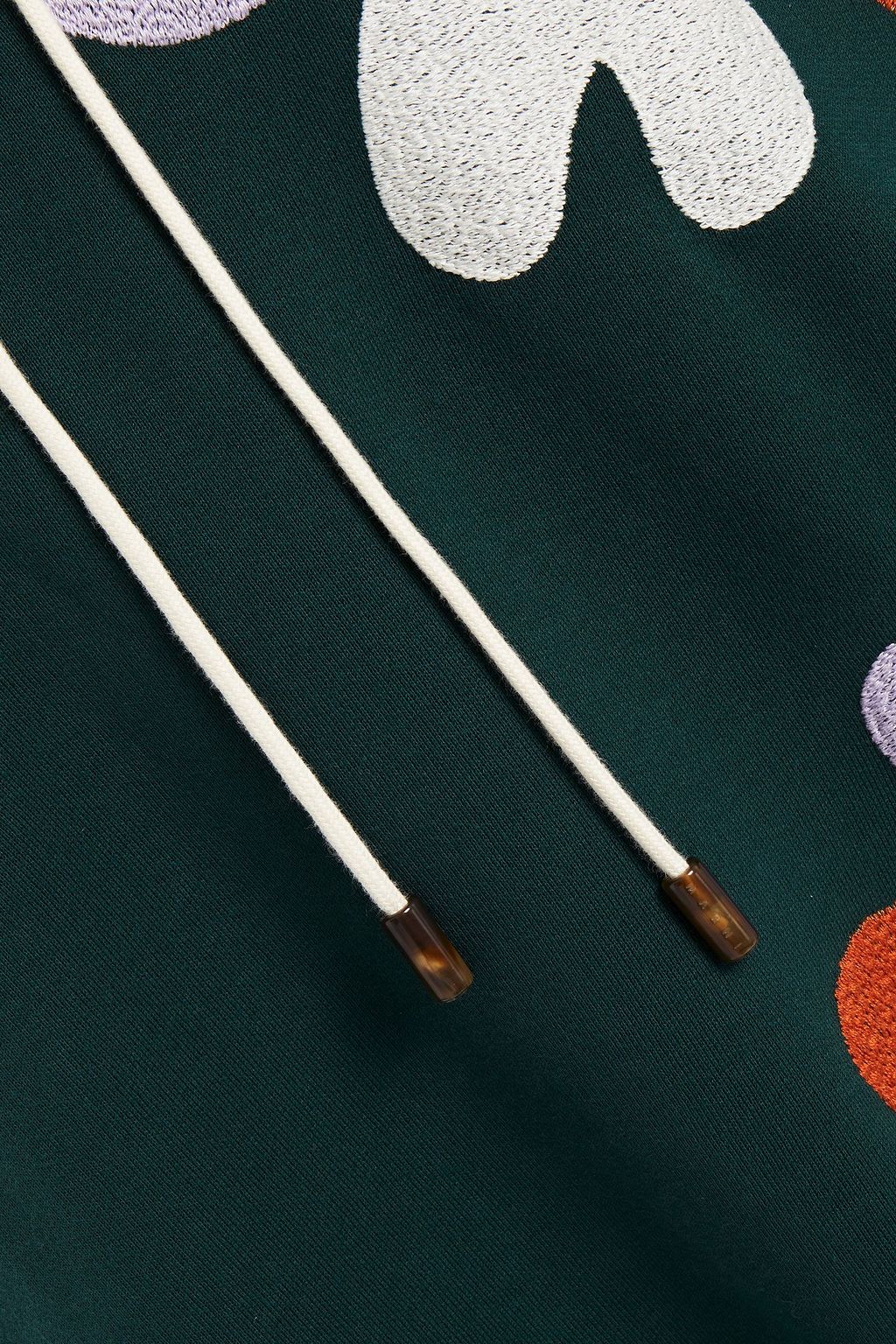 MARNI Embroidered French cotton-terry hoodie