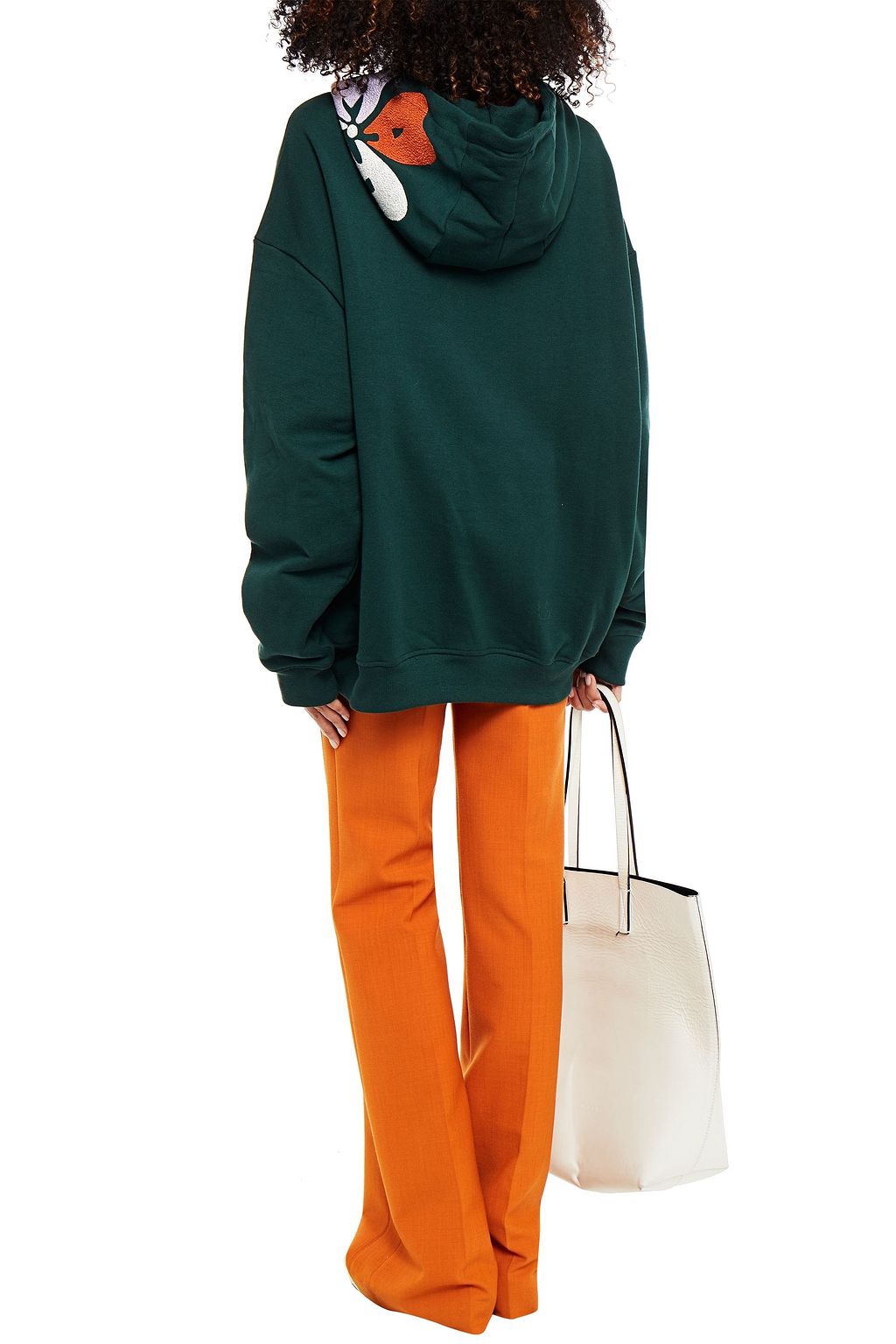 MARNI Embroidered French cotton-terry hoodie