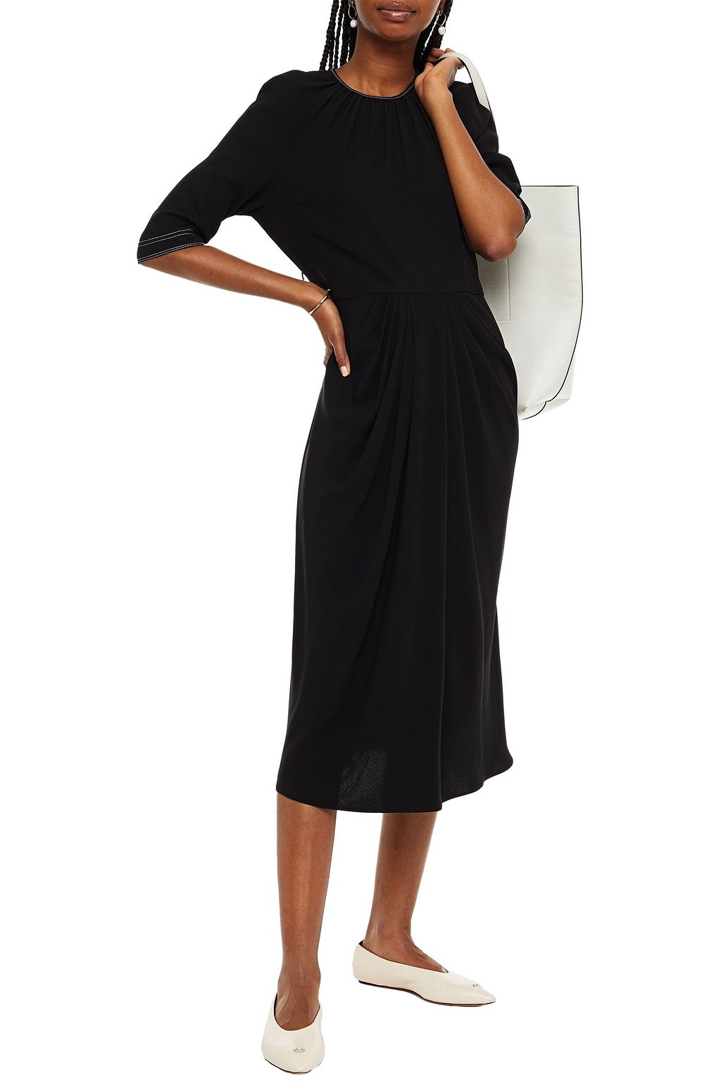 MARNI Pleated cady midi dress