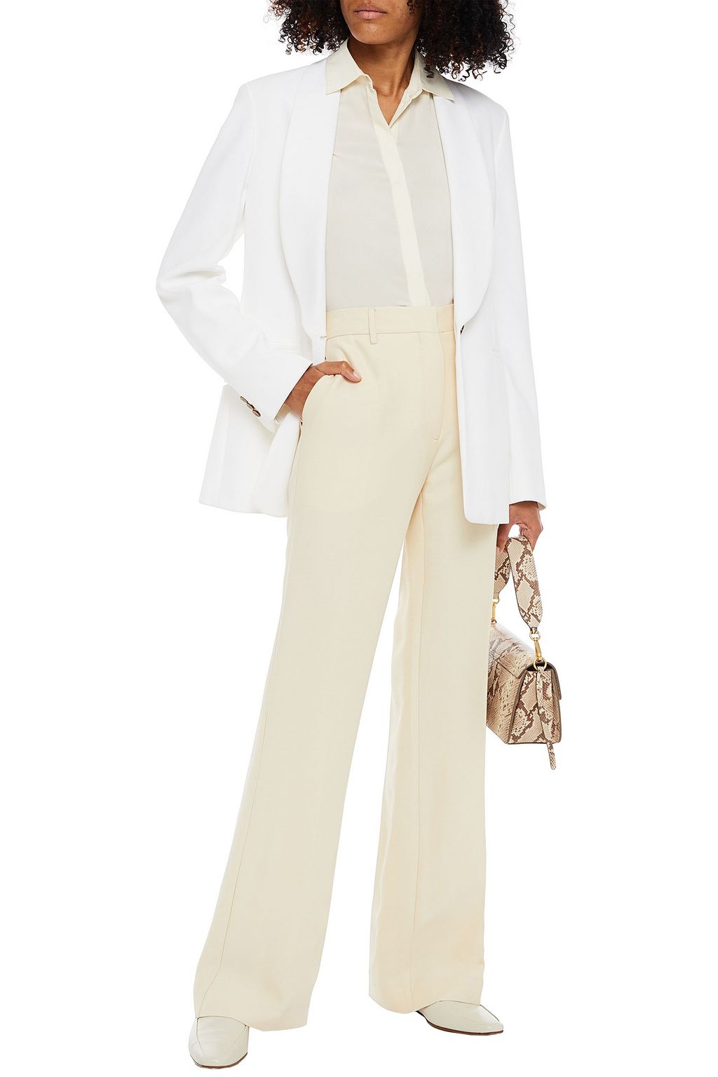 VALENTINO GARAVANI Silk and wool-blend crepe flared pants