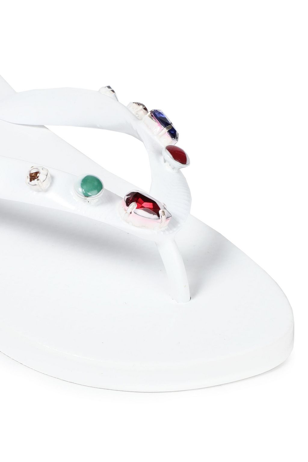 MARNI Crystal-embellished rubber flip flops
