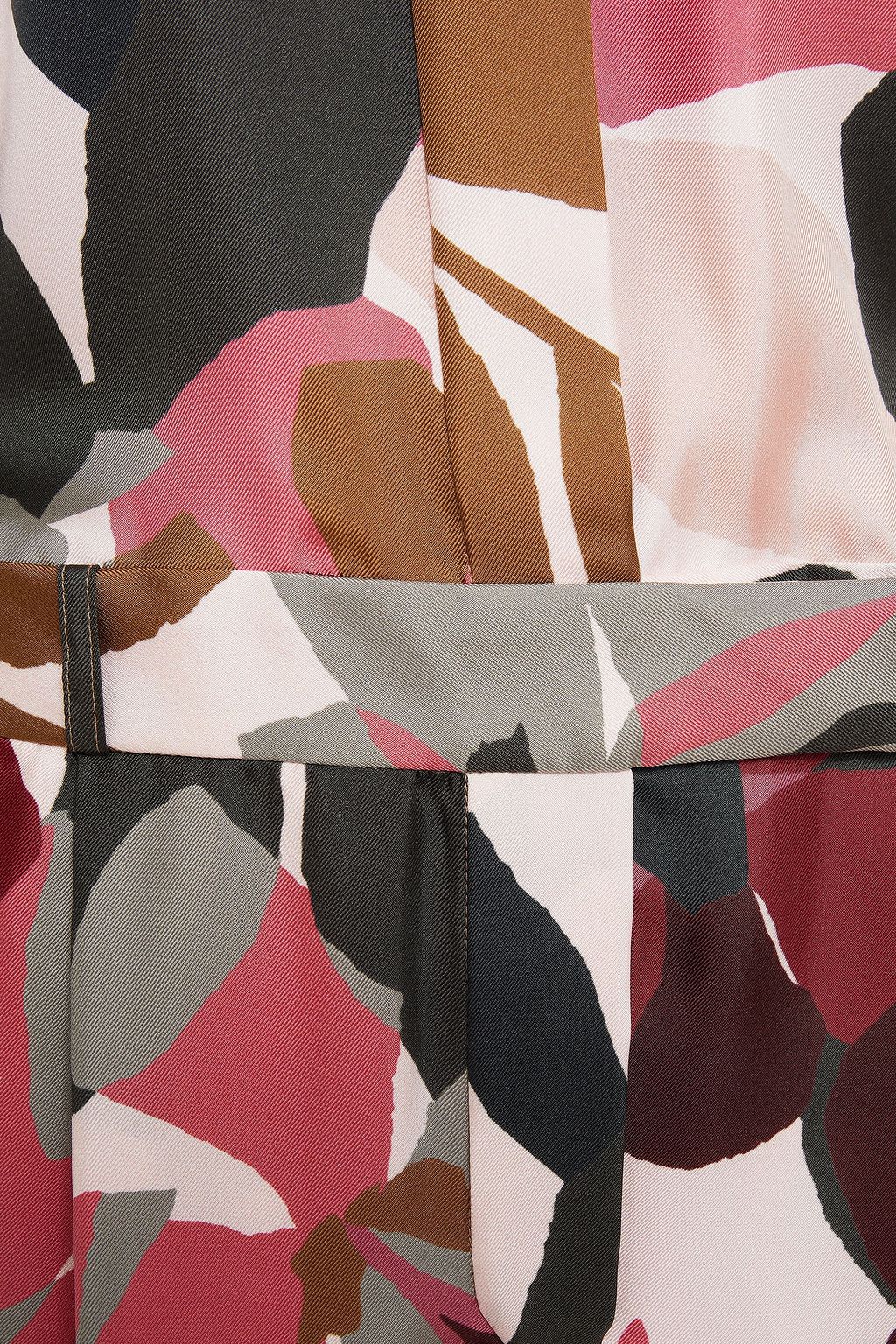 LORO PIANA Belted floral-print silk-twill jumpsuit