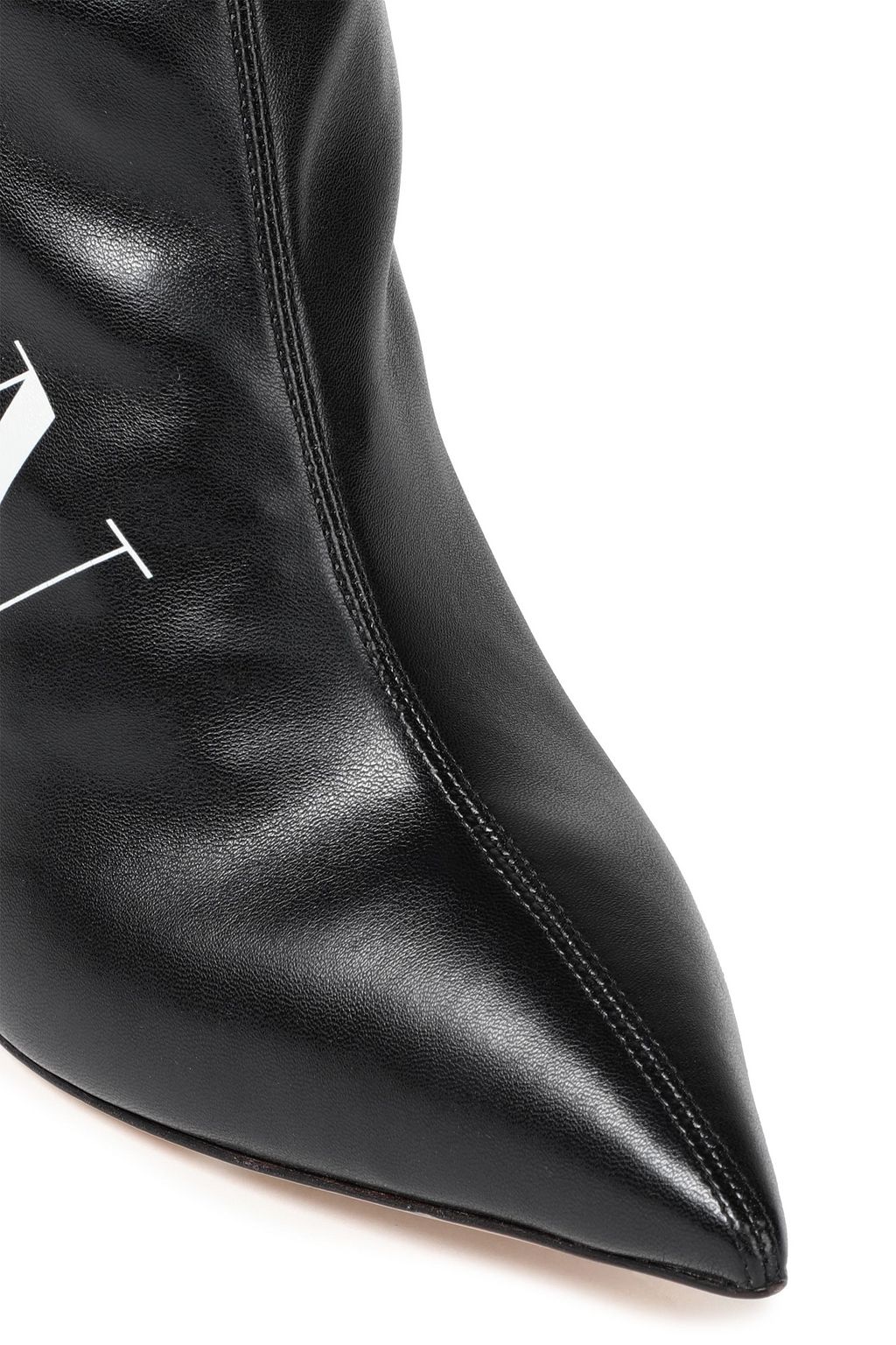 VALENTINO GARAVANI Logo-print faux stretch-leather sock boots