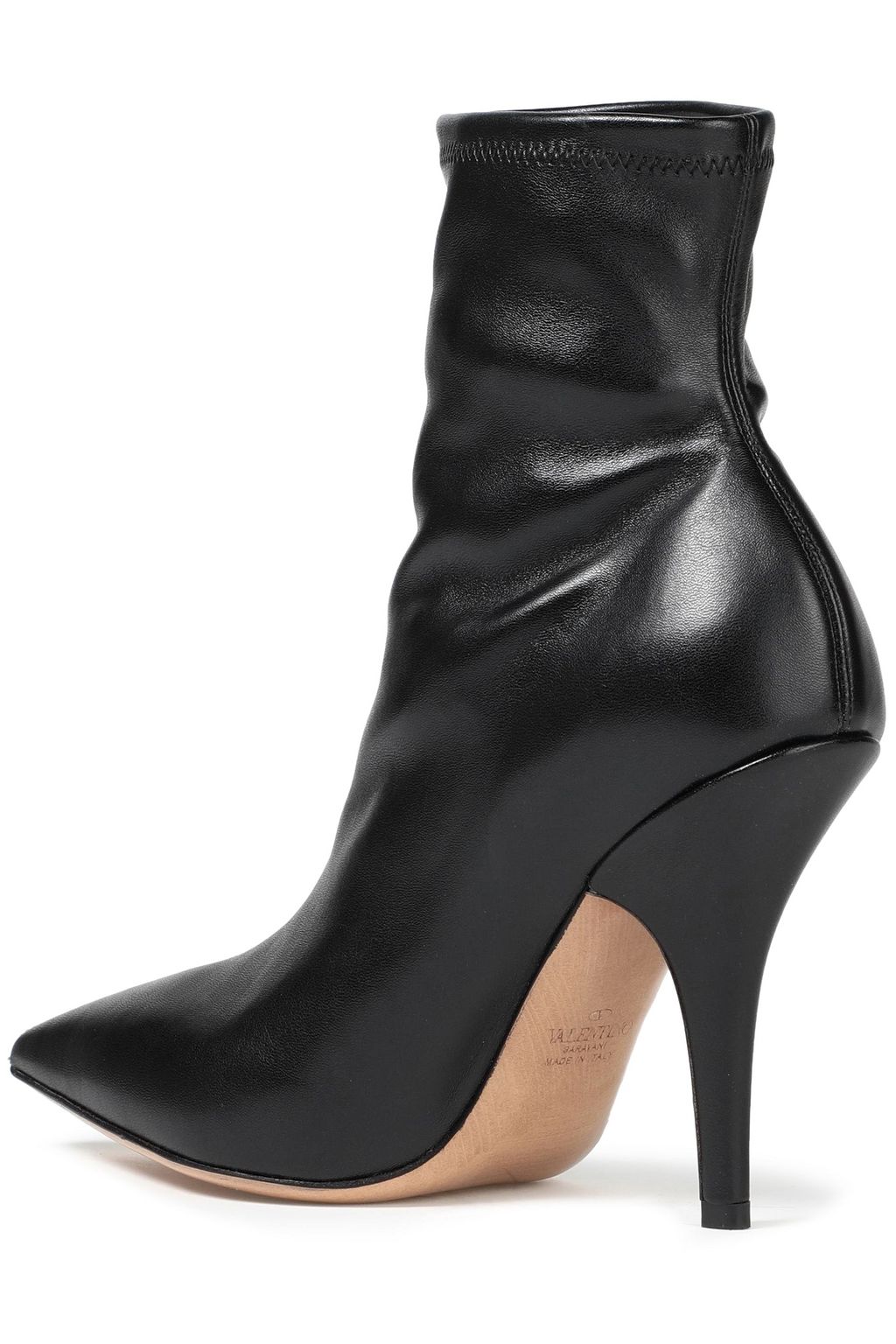 VALENTINO GARAVANI Logo-print faux stretch-leather sock boots