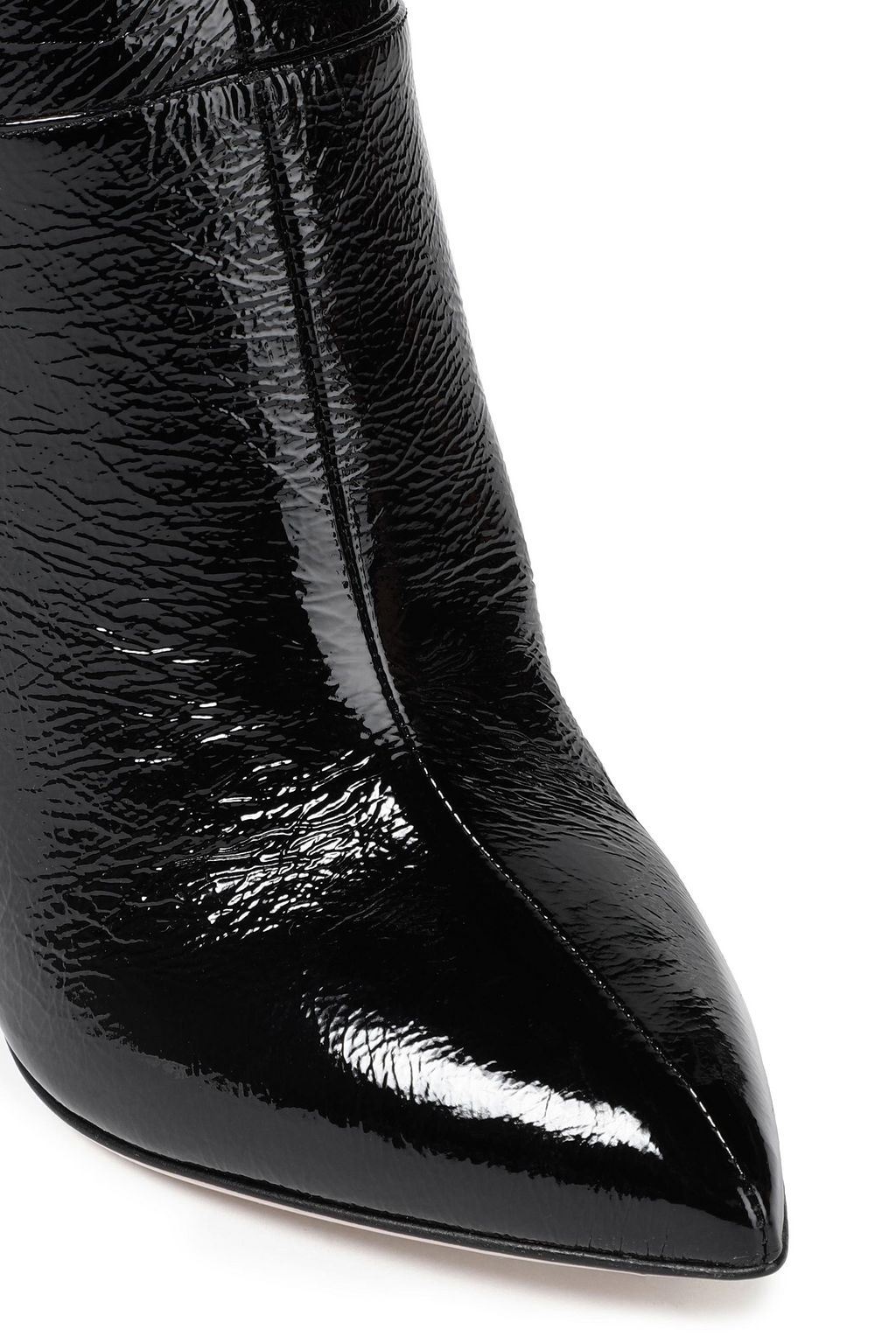 VALENTINO GARAVANI Glossed textured-leather ankle boots