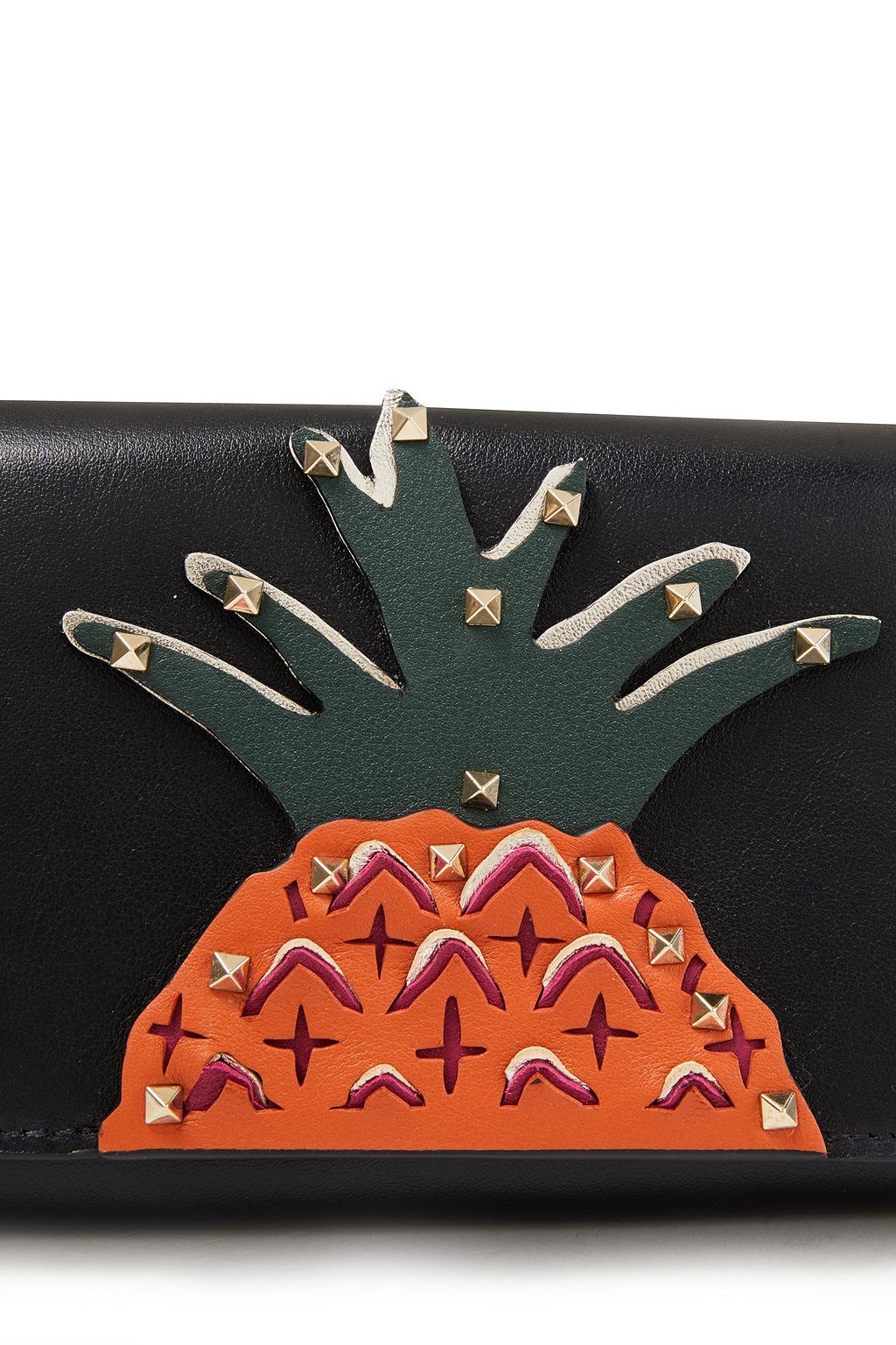 VALENTINO GARAVANI Appliquéd leather continental wallet