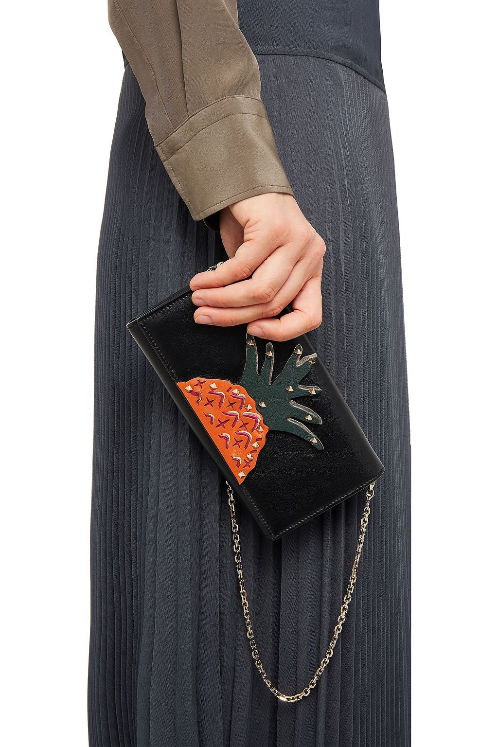 VALENTINO GARAVANI Appliquéd leather continental wallet