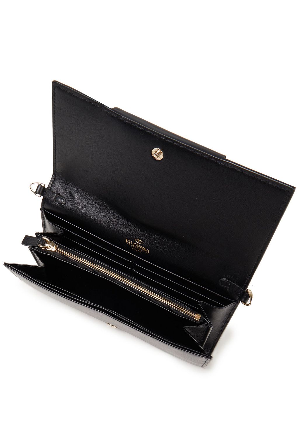 VALENTINO GARAVANI Appliquéd leather continental wallet