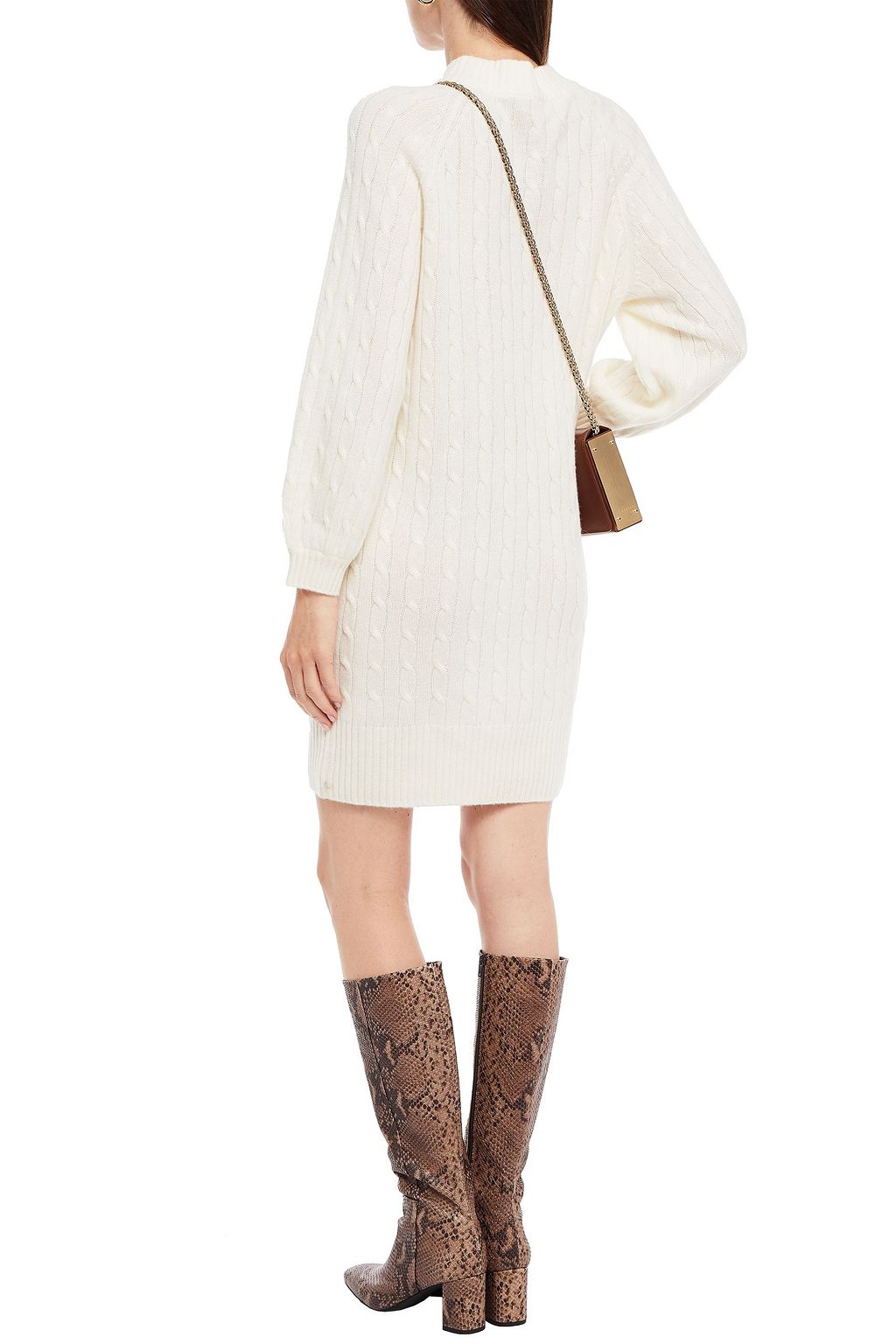 N.PEAL Cable-knit cashmere mini dress
