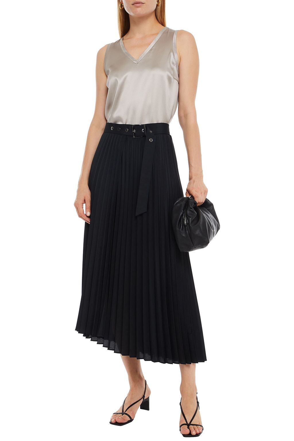 BRUNELLO CUCINELLI Silk-blend satin top
