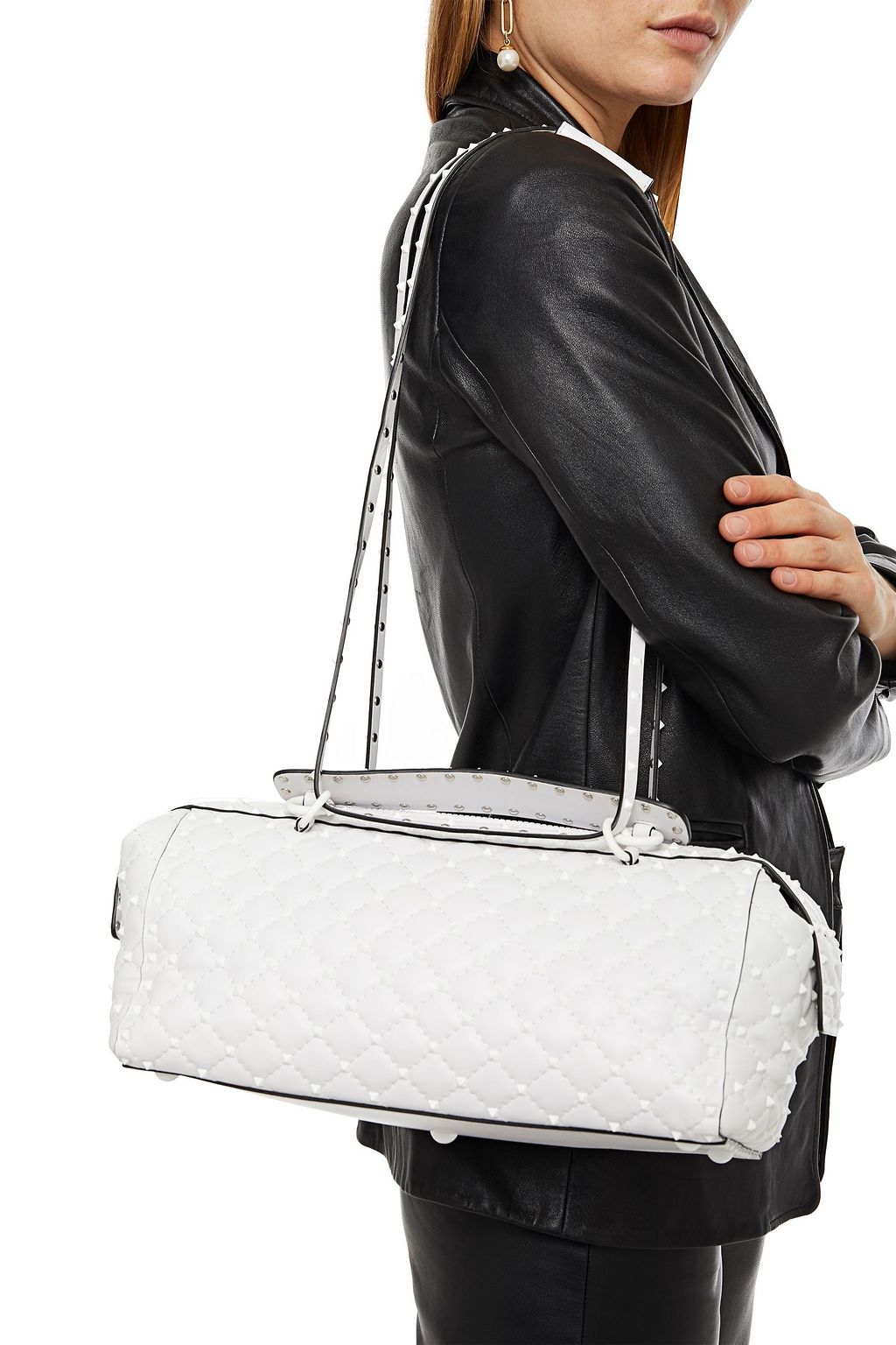 VALENTINO GARAVANI Rockstud Spike Tote Bag aus gestepptem Leder