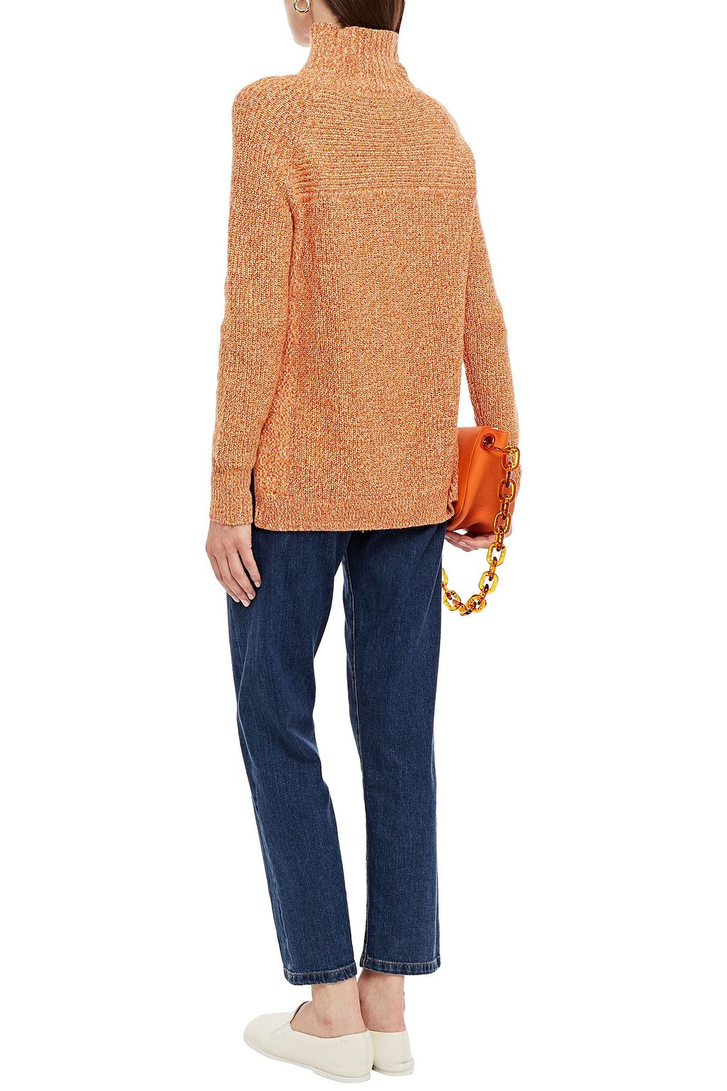 CHARLI Oversized mélange ribbed-knit turtleneck sweater