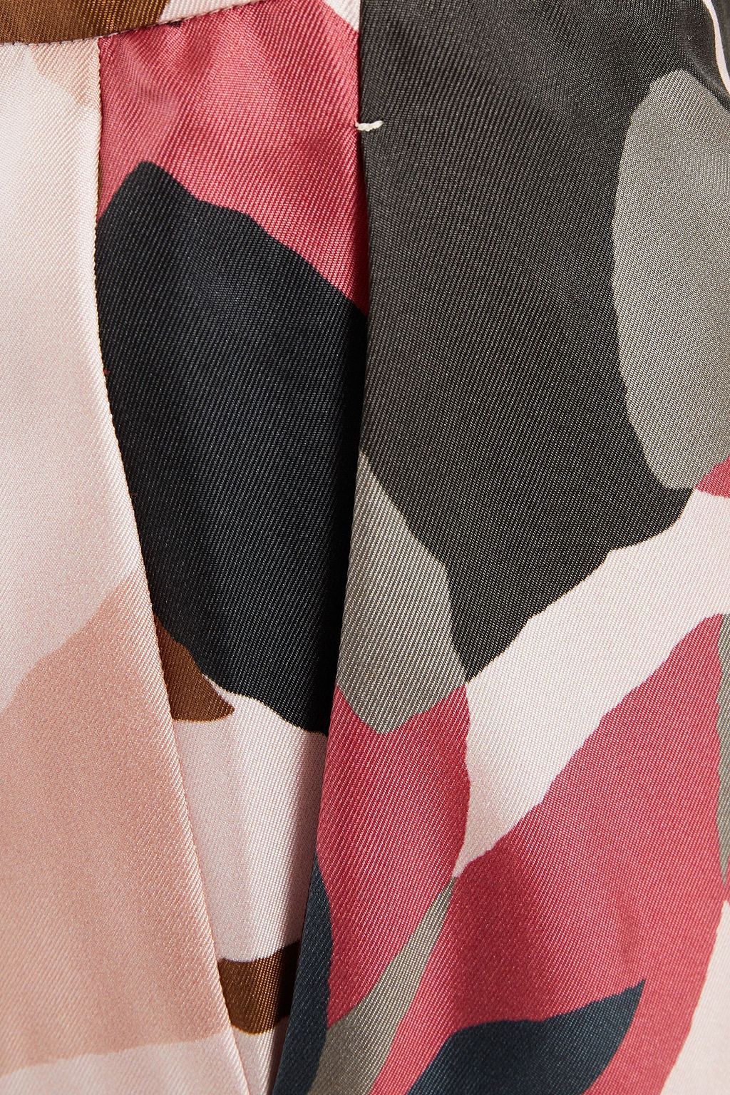 LORO PIANA Floral-print silk-twill wide-leg pants