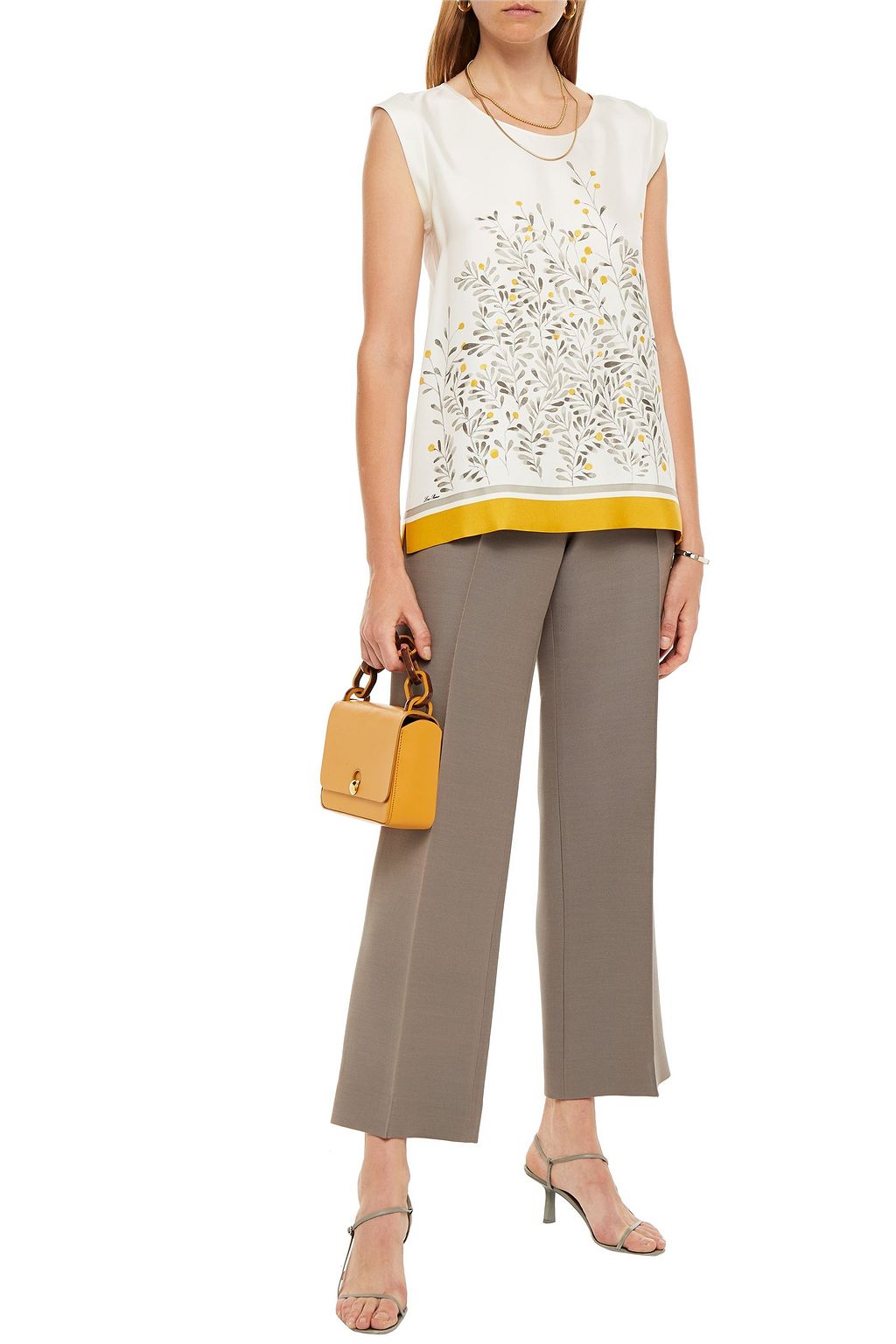 LORO PIANA Printed silk-twill top