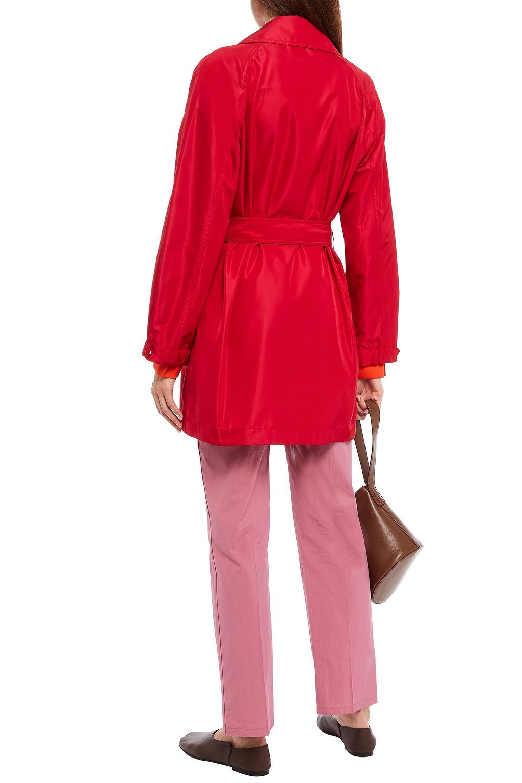 LORO PIANA Double-breasted belted shell trench coat