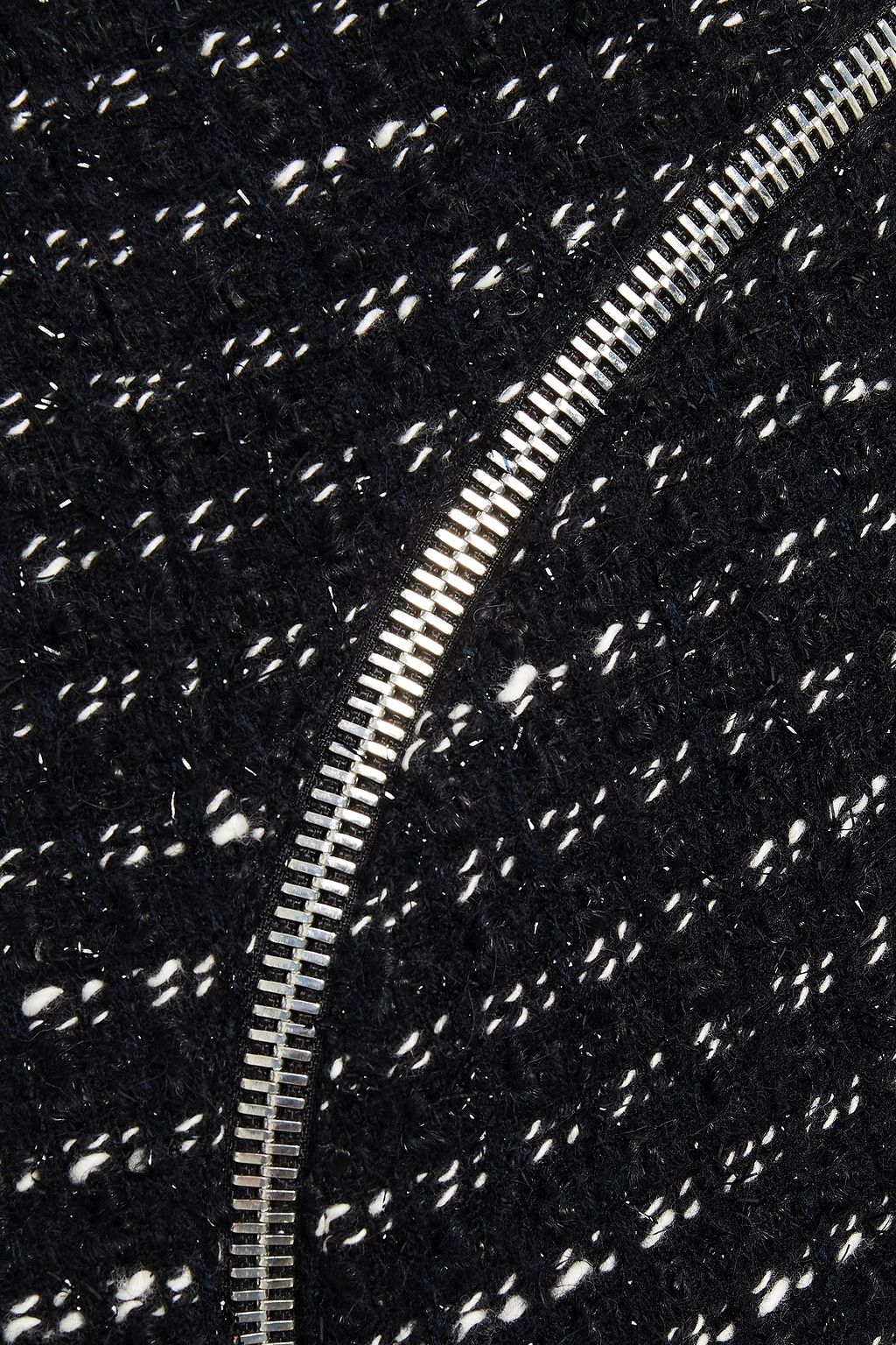 ALEXANDER WANG Zip-detailed metallic wool-blend tweed mini skirt