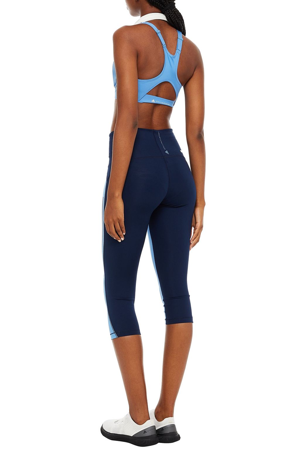 ADIDAS BY STELLA MCCARTNEY Cropped two-tone stretch leggings