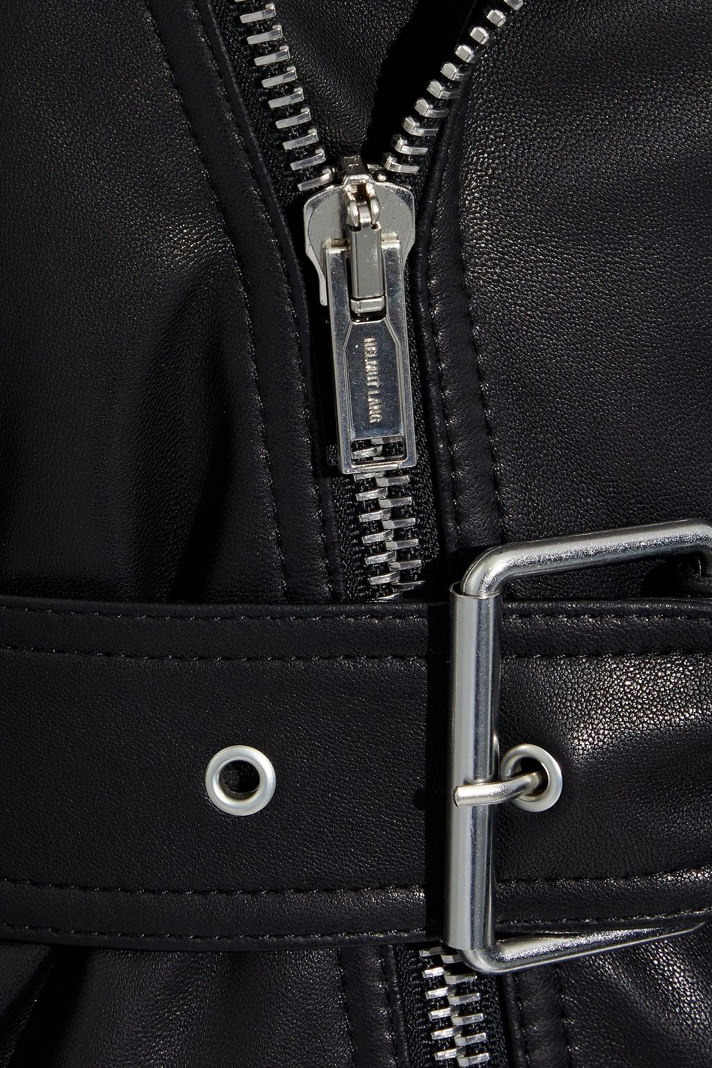 HELMUT LANG Belted leather biker jacket