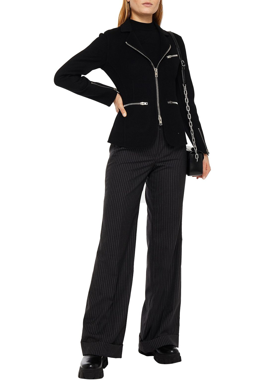 ALEXANDER WANG Zip-detailed wool-felt blazer
