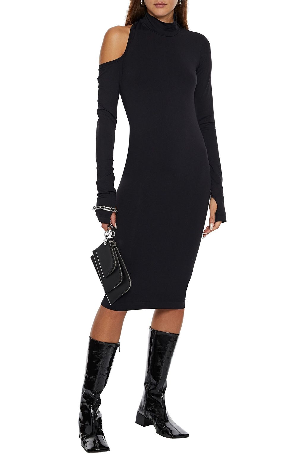 HELMUT LANG Cutout stretch-jersey dress