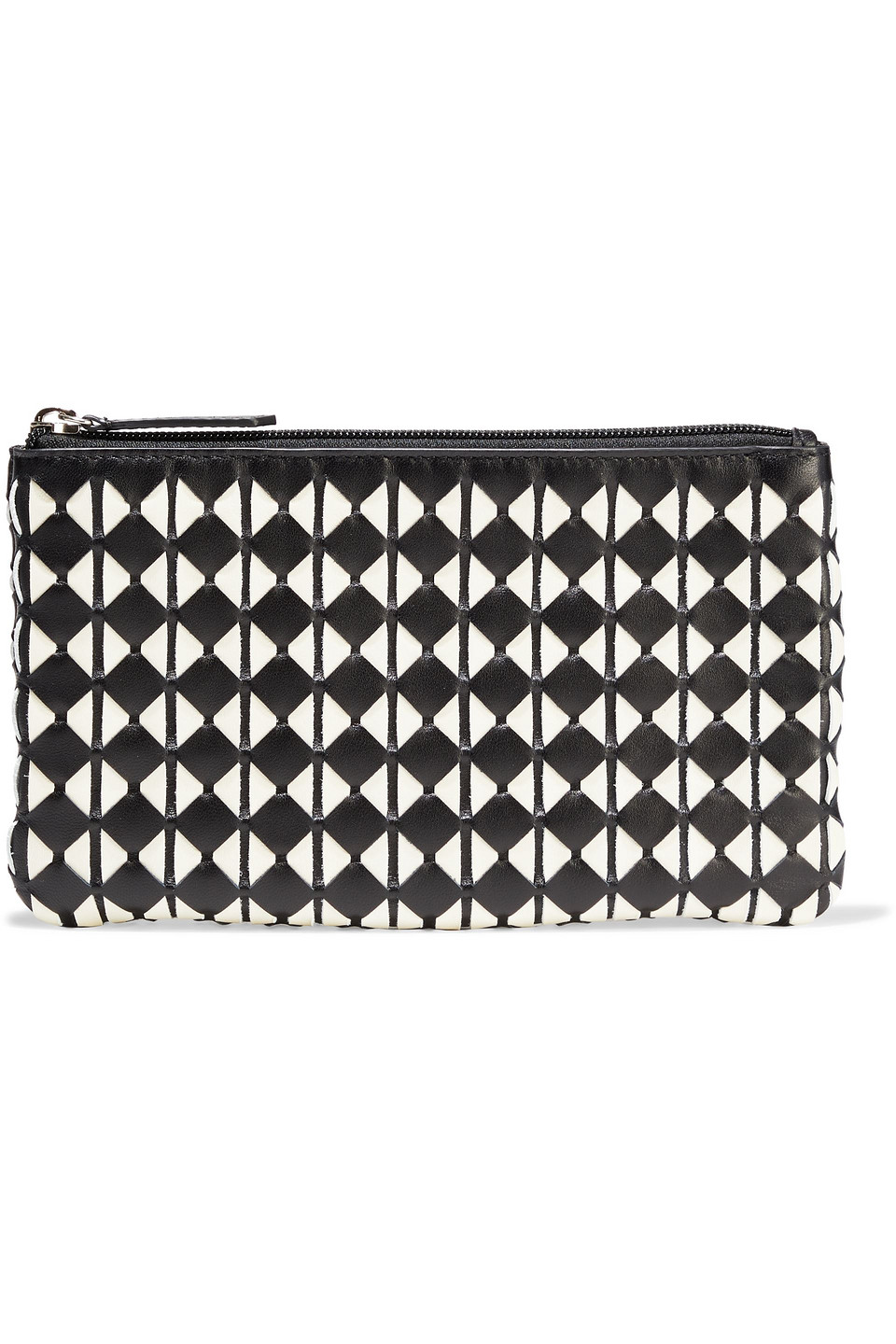 Serapian Woman Mosaico Leather Pouch Black Size --