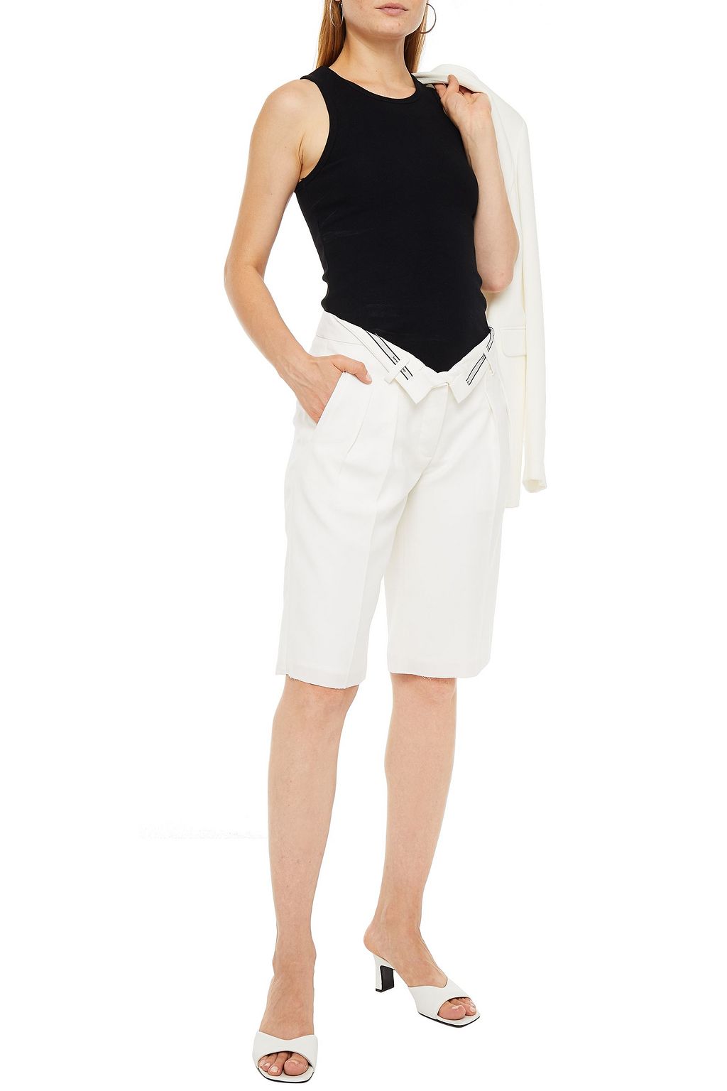 ALEXANDER WANG Pleated woven shorts