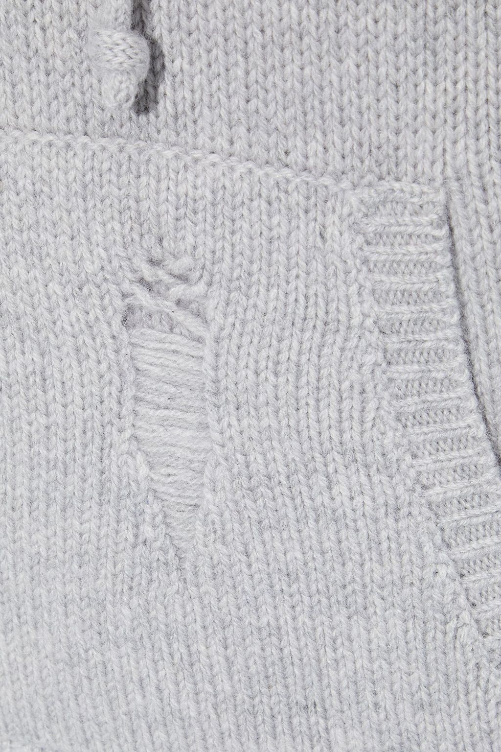 HELMUT LANG Distressed wool, yak and cashmere-blend hooded sweater