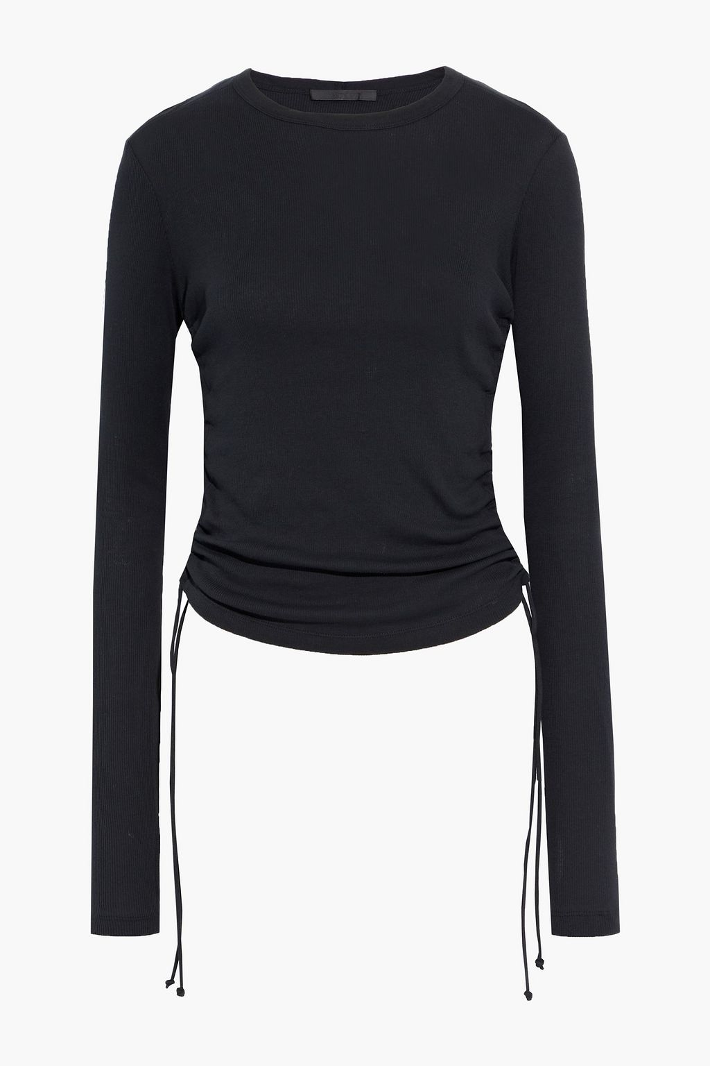 HELMUT LANG Ruched ribbed cotton-jersey top | THE OUTNET