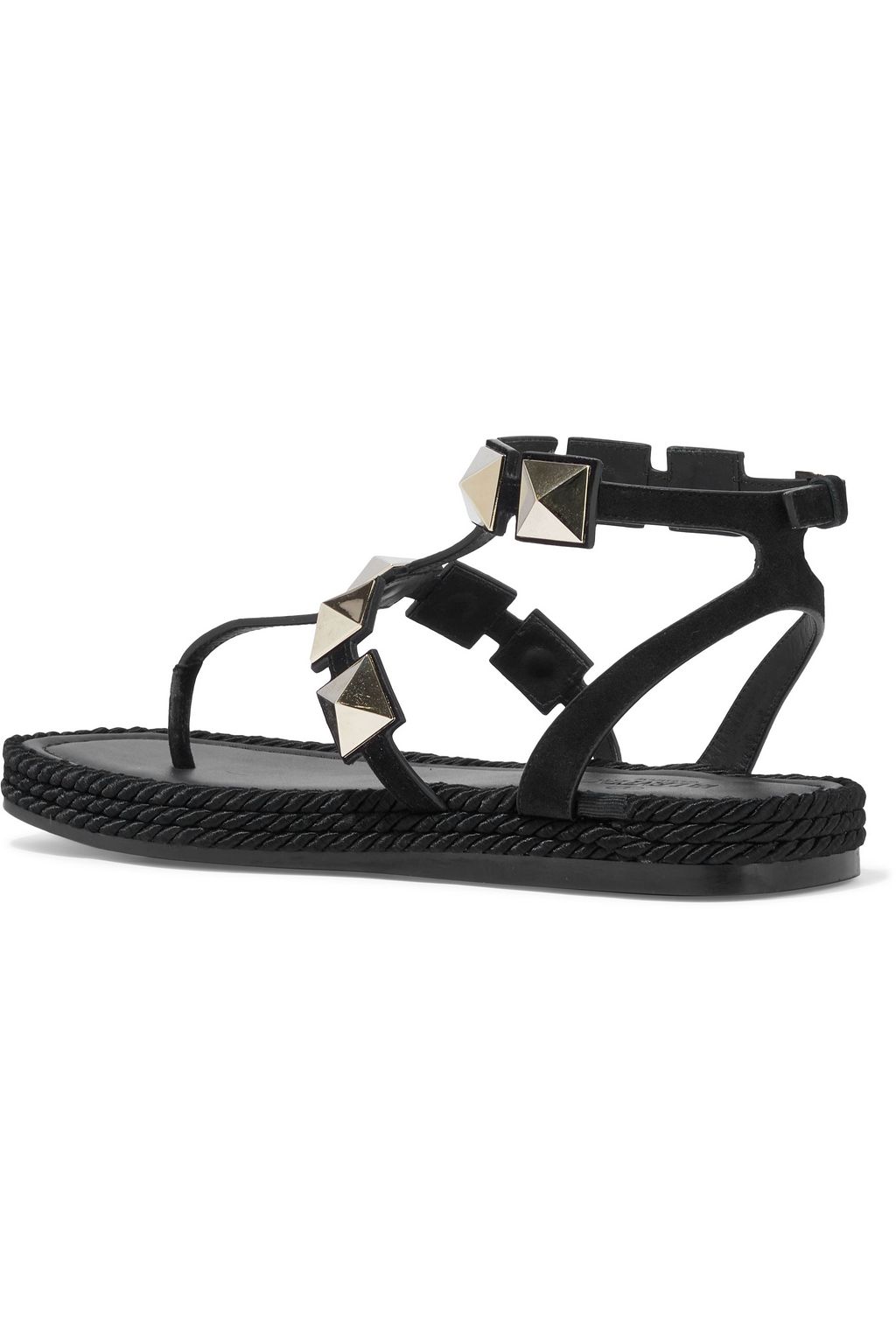 VALENTINO GARAVANI Roman Stud Sandalen aus Veloursleder
