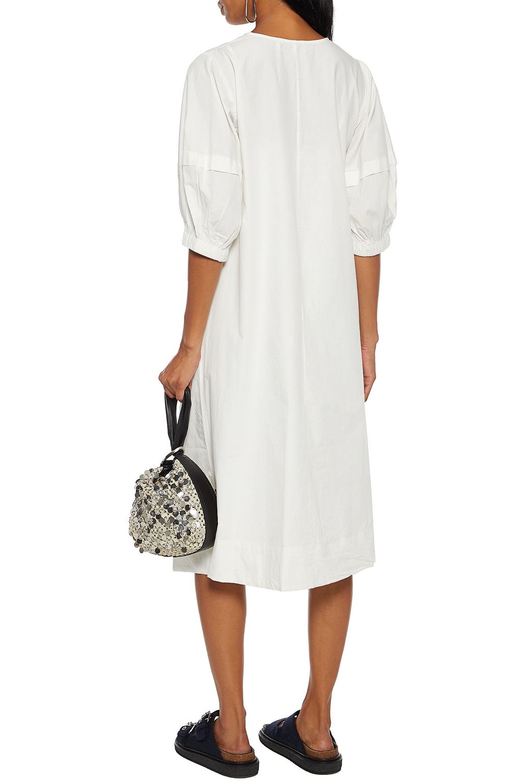 SEA Marina broderie anglaise cotton midi dress