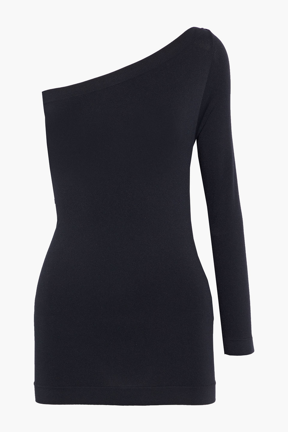 One-shoulder stretch-knit top