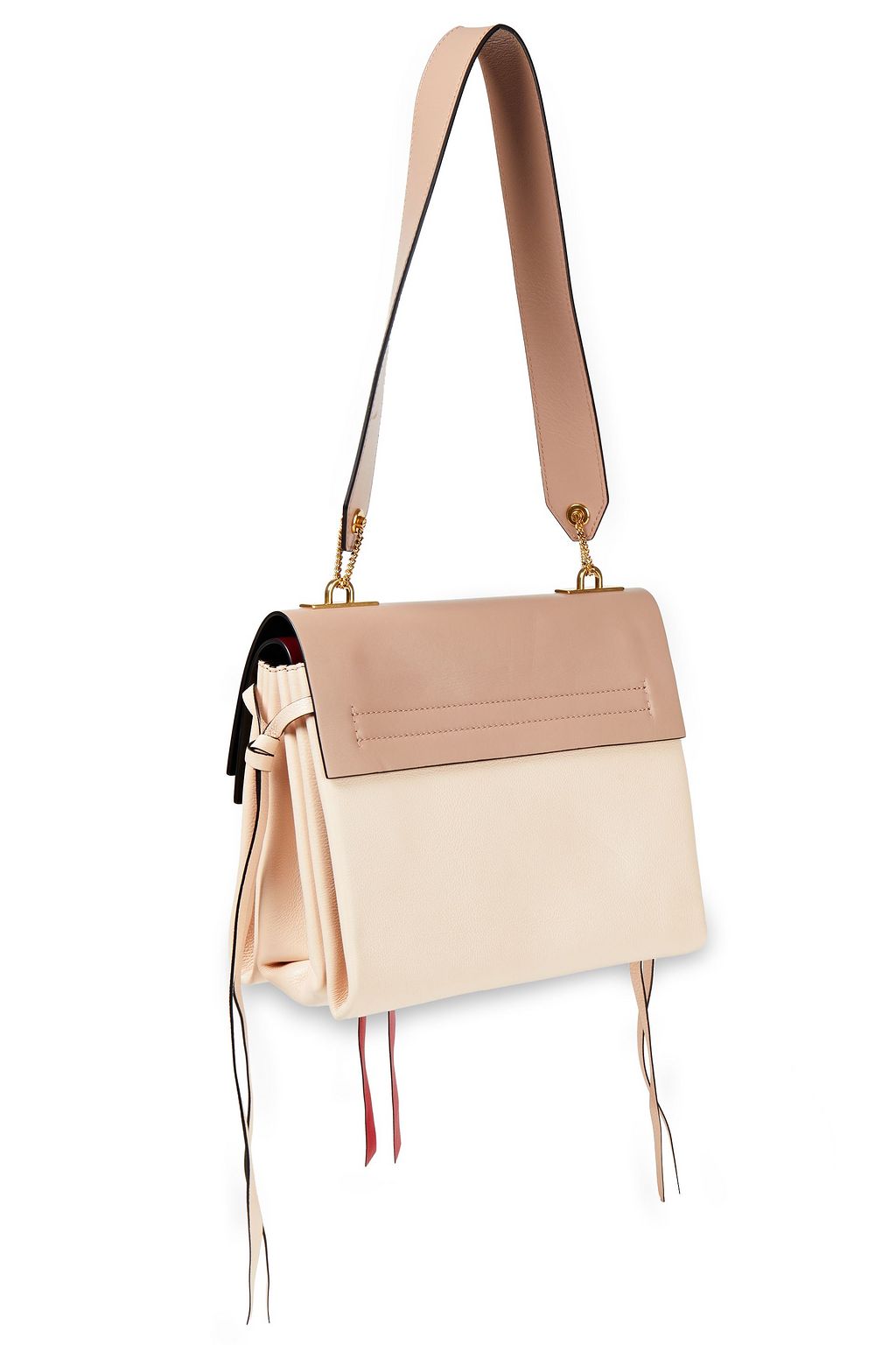 VALENTINO GARAVANI VRING kleine Schultertasche aus Leder in Colour-Block-Optik