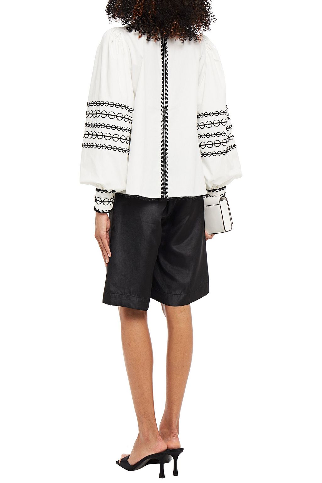 ANDREW GN Embroidered cotton-poplin blouse