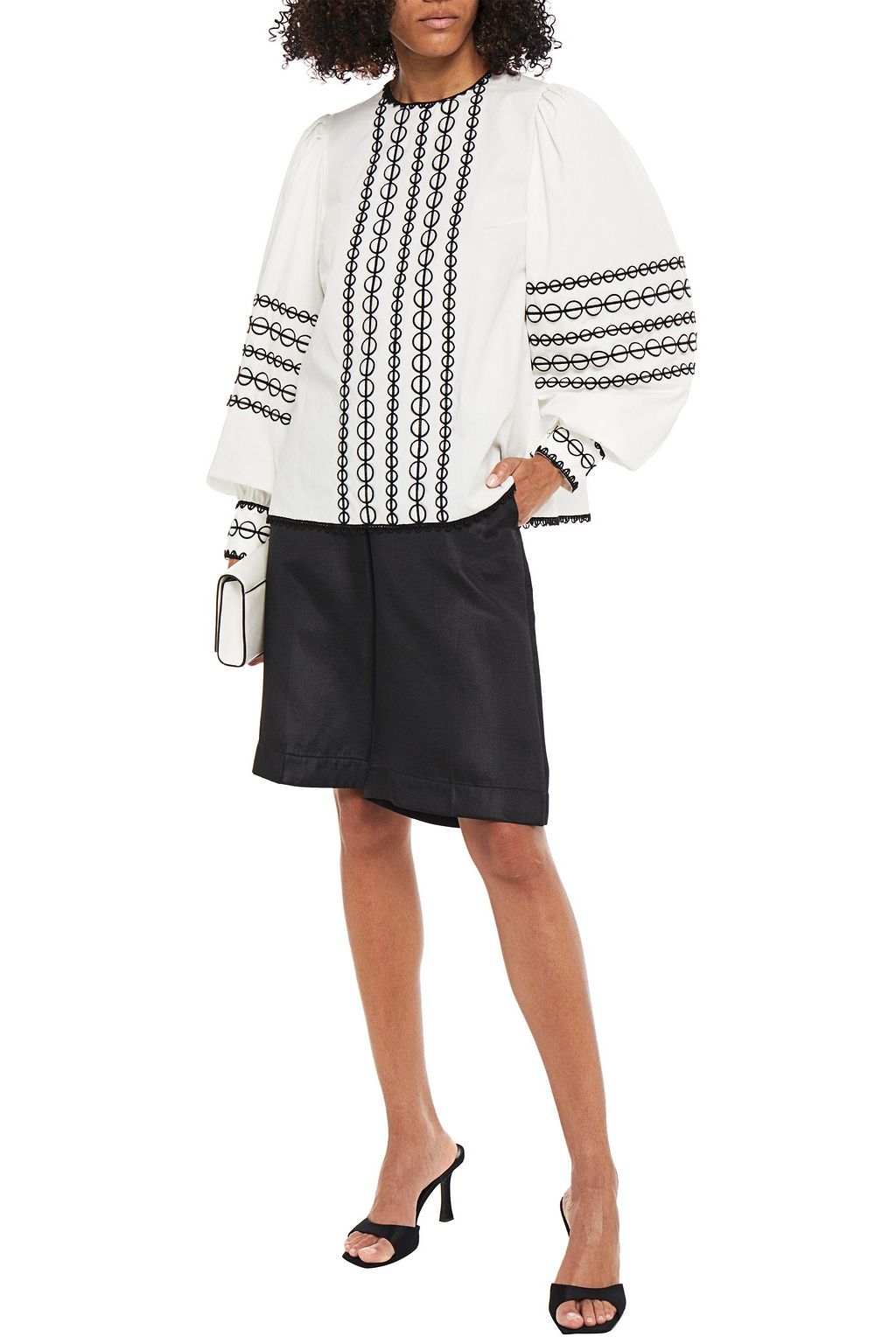ANDREW GN Embroidered cotton-poplin blouse