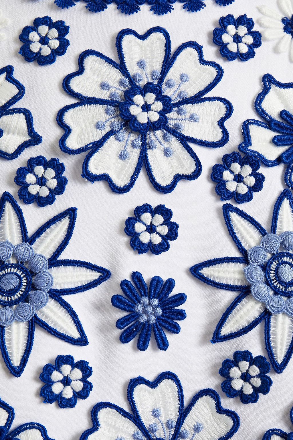 ANDREW GN Appliquéd embroidered crepe blouse