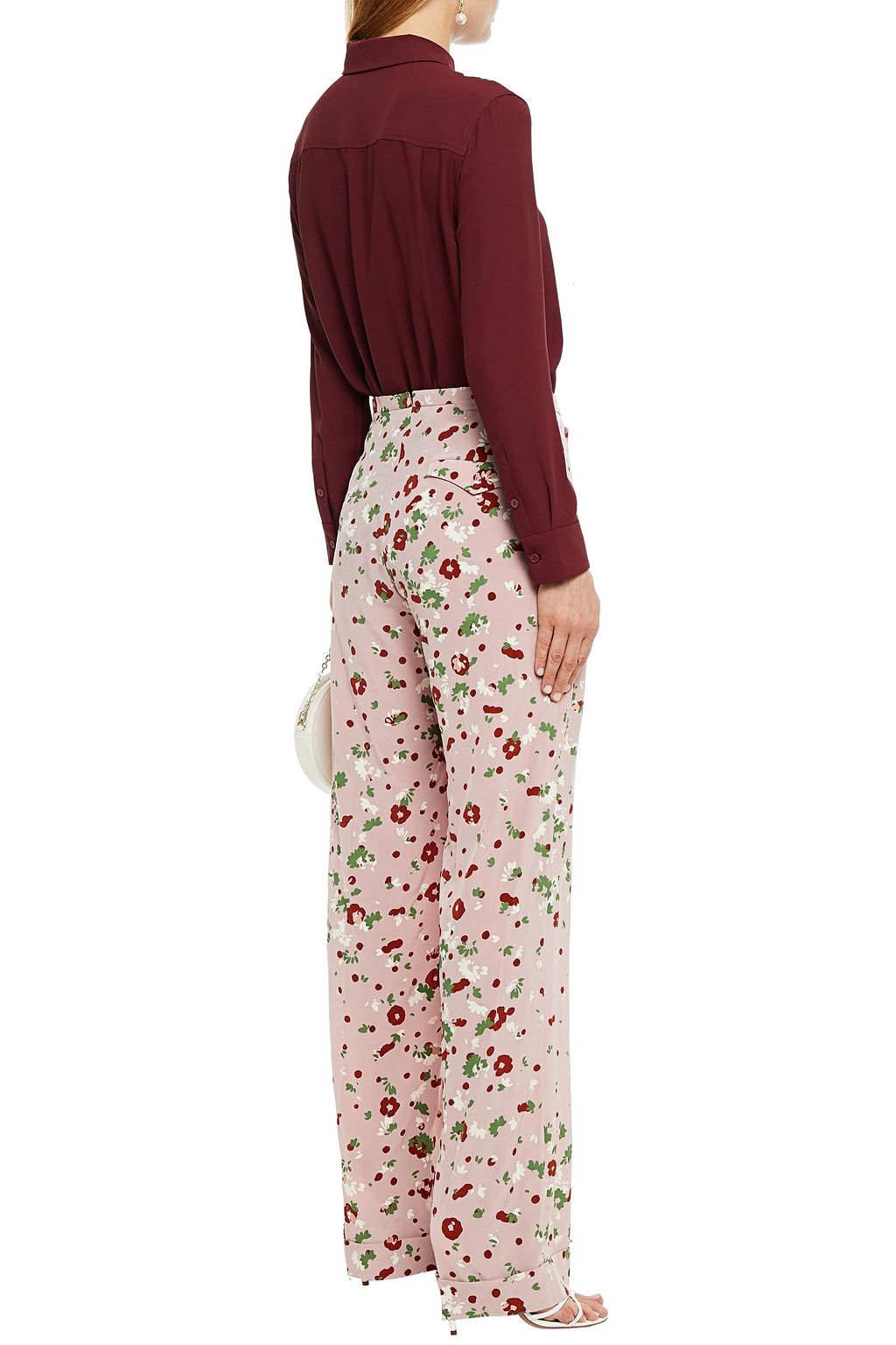 VALENTINO GARAVANI Floral-print silk crepe de chine wide-leg pants