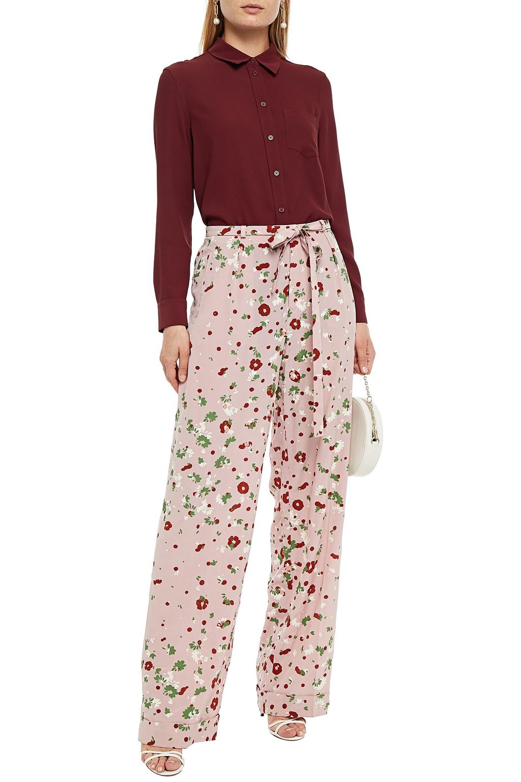 VALENTINO GARAVANI Floral-print silk crepe de chine wide-leg pants